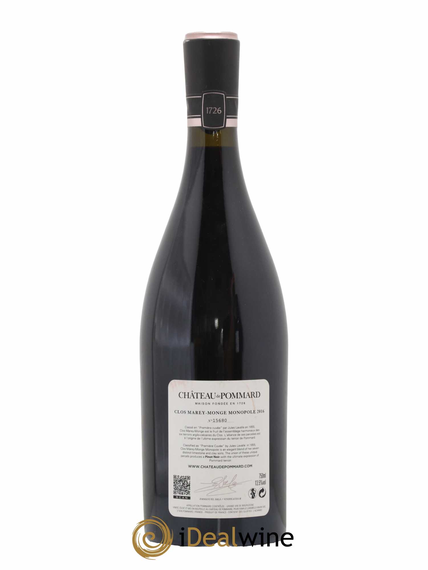 Pommard Château de Pommard Clos Marey-Monge 2016 - Lot de 1 bouteille - 1
