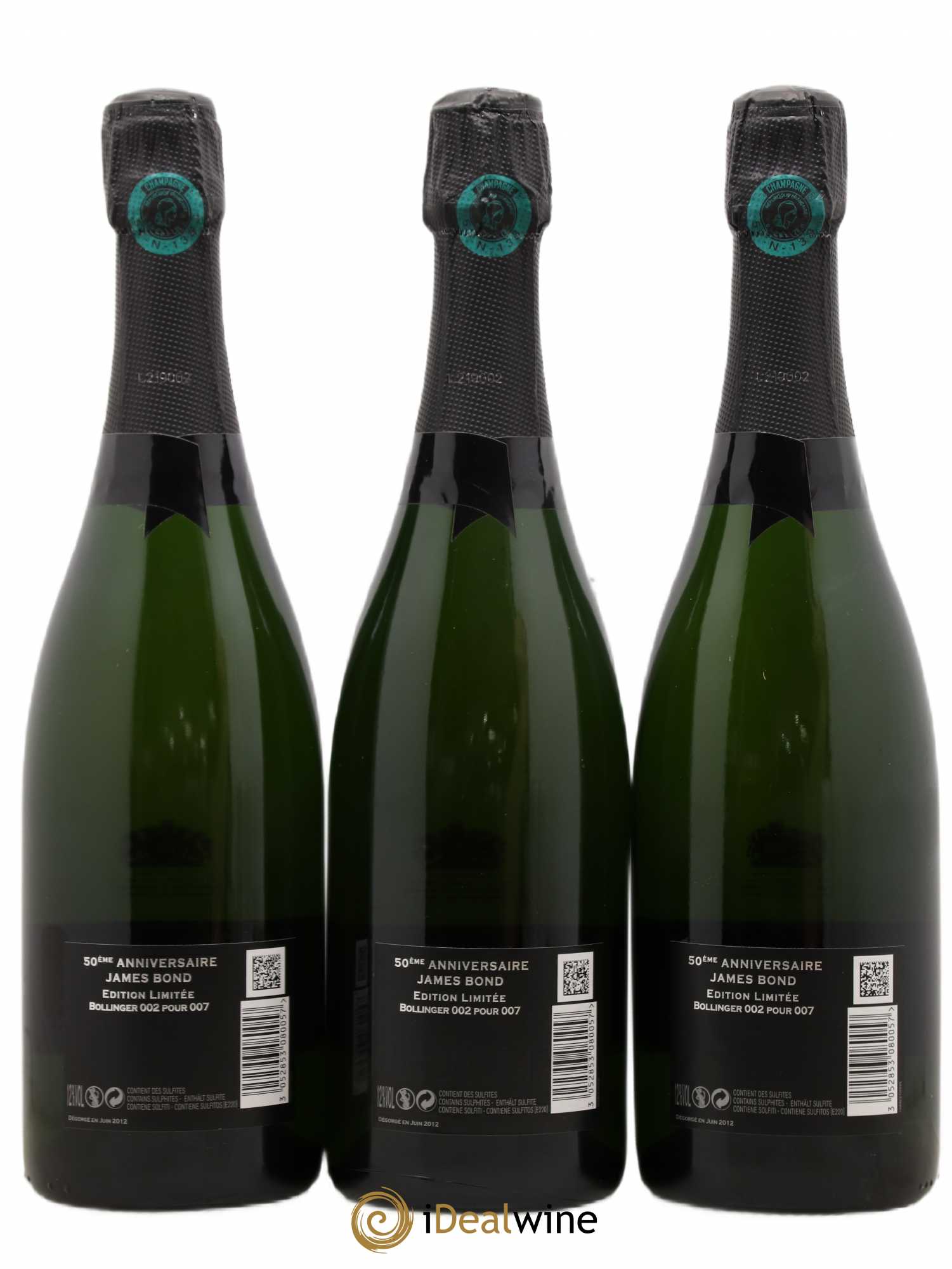 James Bond 007 Bollinger 2002 - Posten von 3 Flaschen - 2