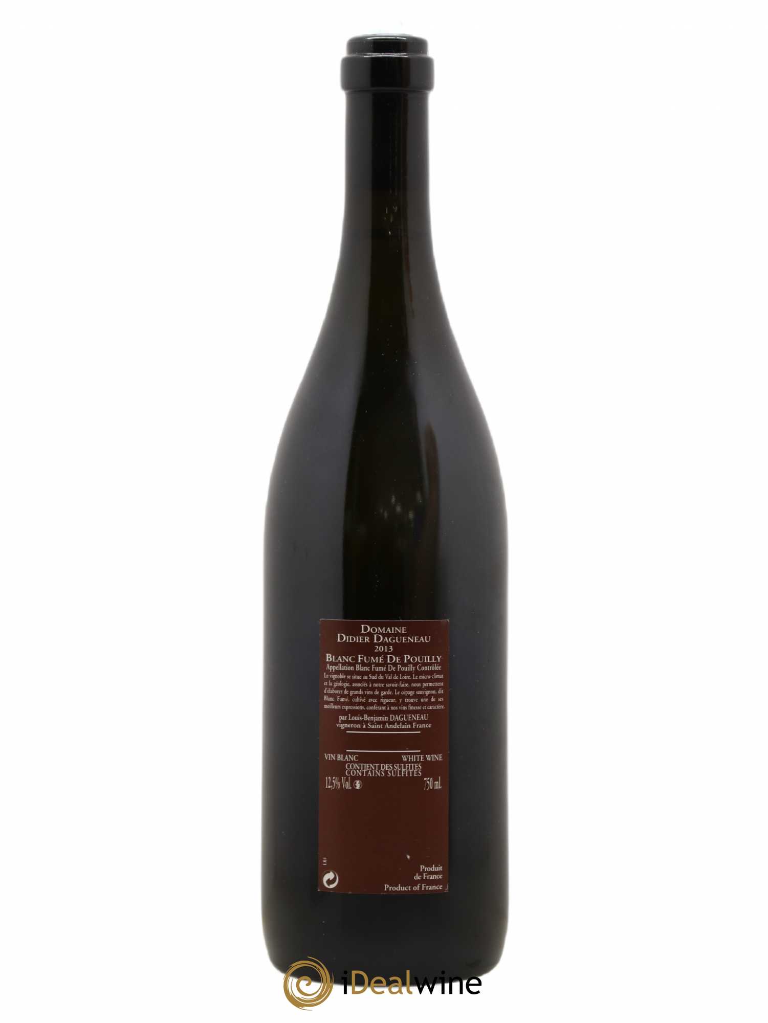 Vin de France (anciennement Pouilly-Fumé) Pur Sang Dagueneau (Domaine Didier - Louis-Benjamin) 2013 - Lot de 1 bouteille - 1