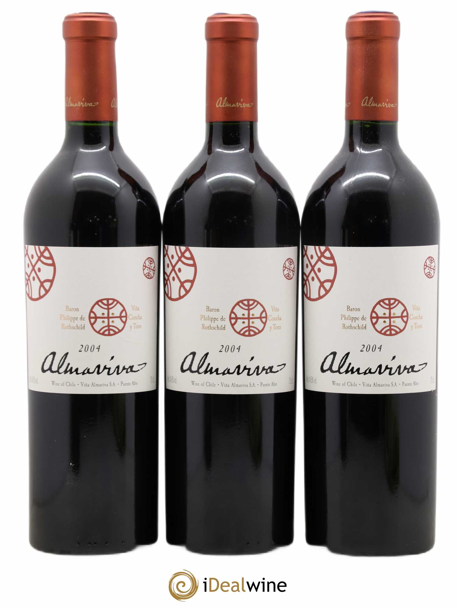 Chili Almaviva Baron P. de Rothschild Concha y Toro 2004 - Lot de 6 bouteilles - 1