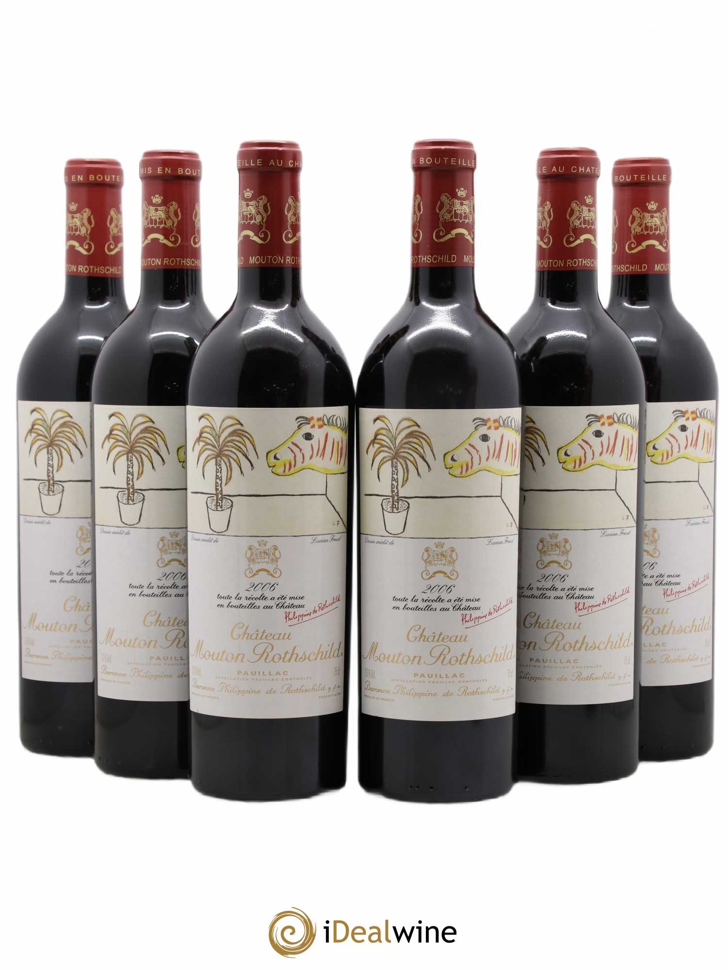 Château Mouton Rothschild 1er Grand Cru Classé 2006 - Lot de 6 bouteilles - 0