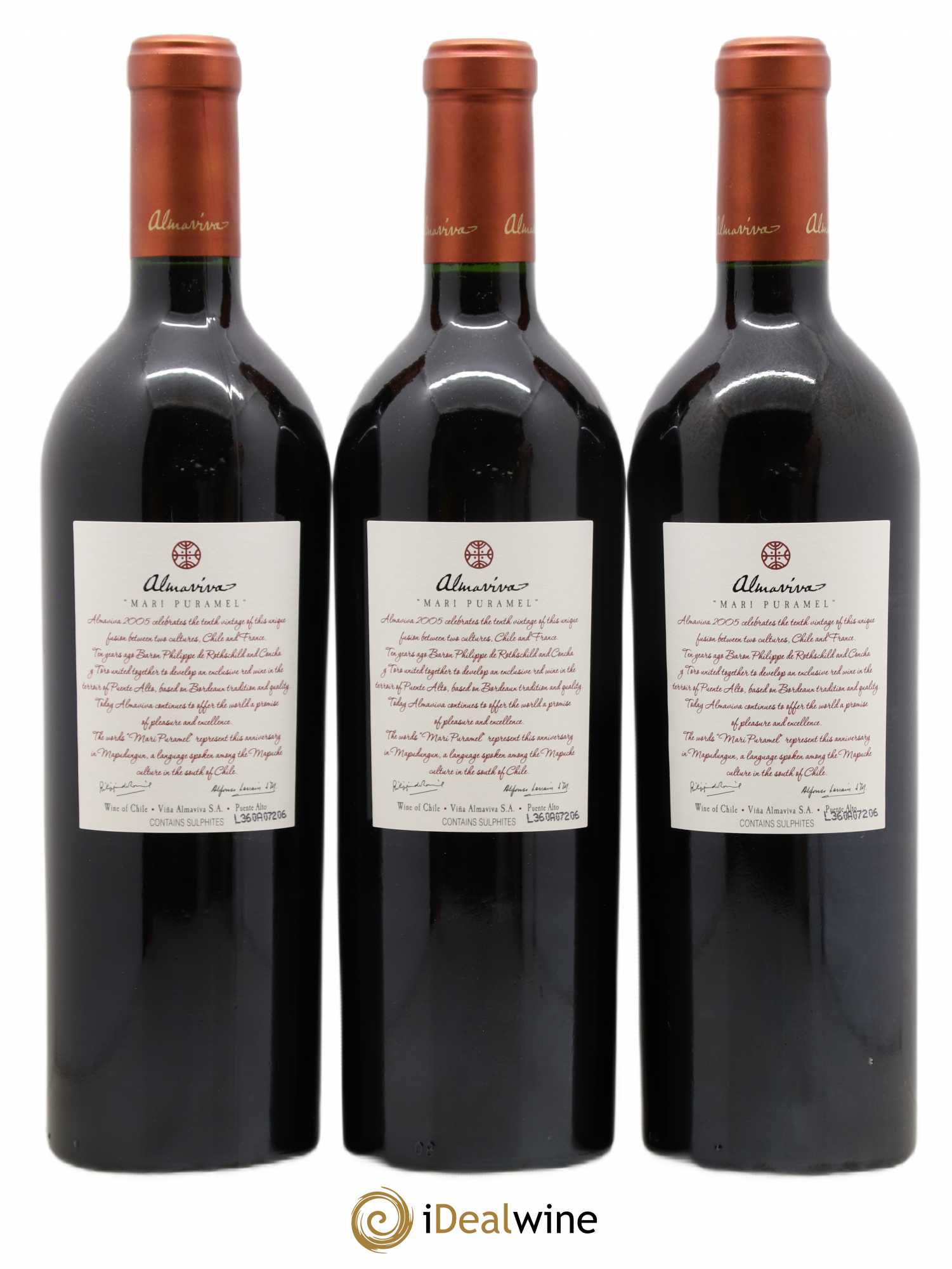Chili Almaviva Baron P. de Rothschild Concha y Toro 2005 - Lot de 6 bouteilles - 2