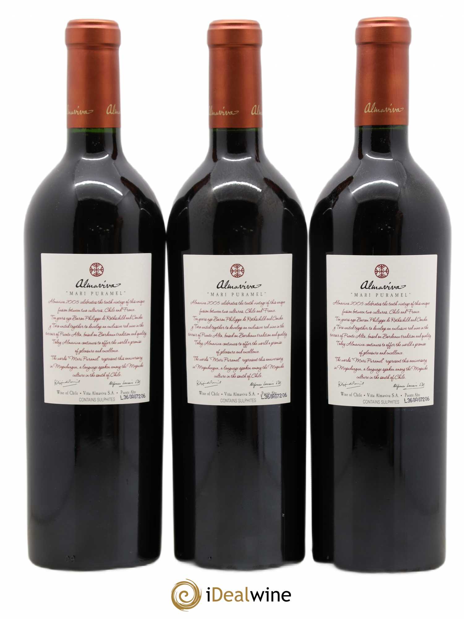 Chili Almaviva Baron P. de Rothschild Concha y Toro 2005 - Lot de 6 bouteilles - 4