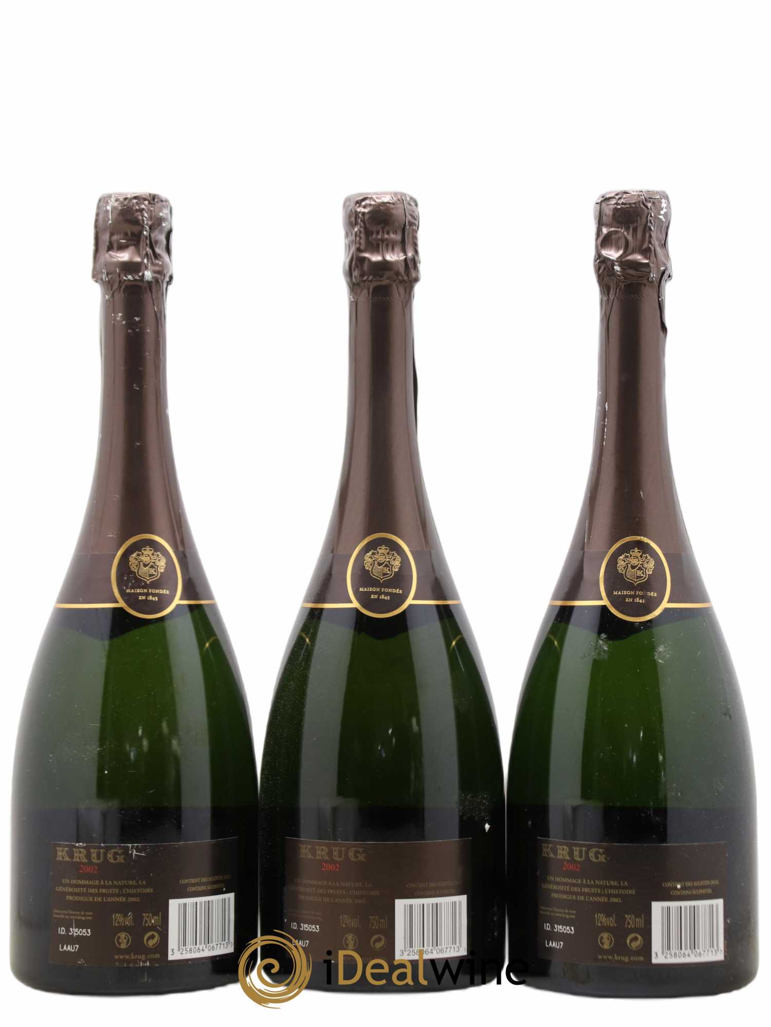 Vintage Krug 2002 - Lot de 3 bouteilles - 1
