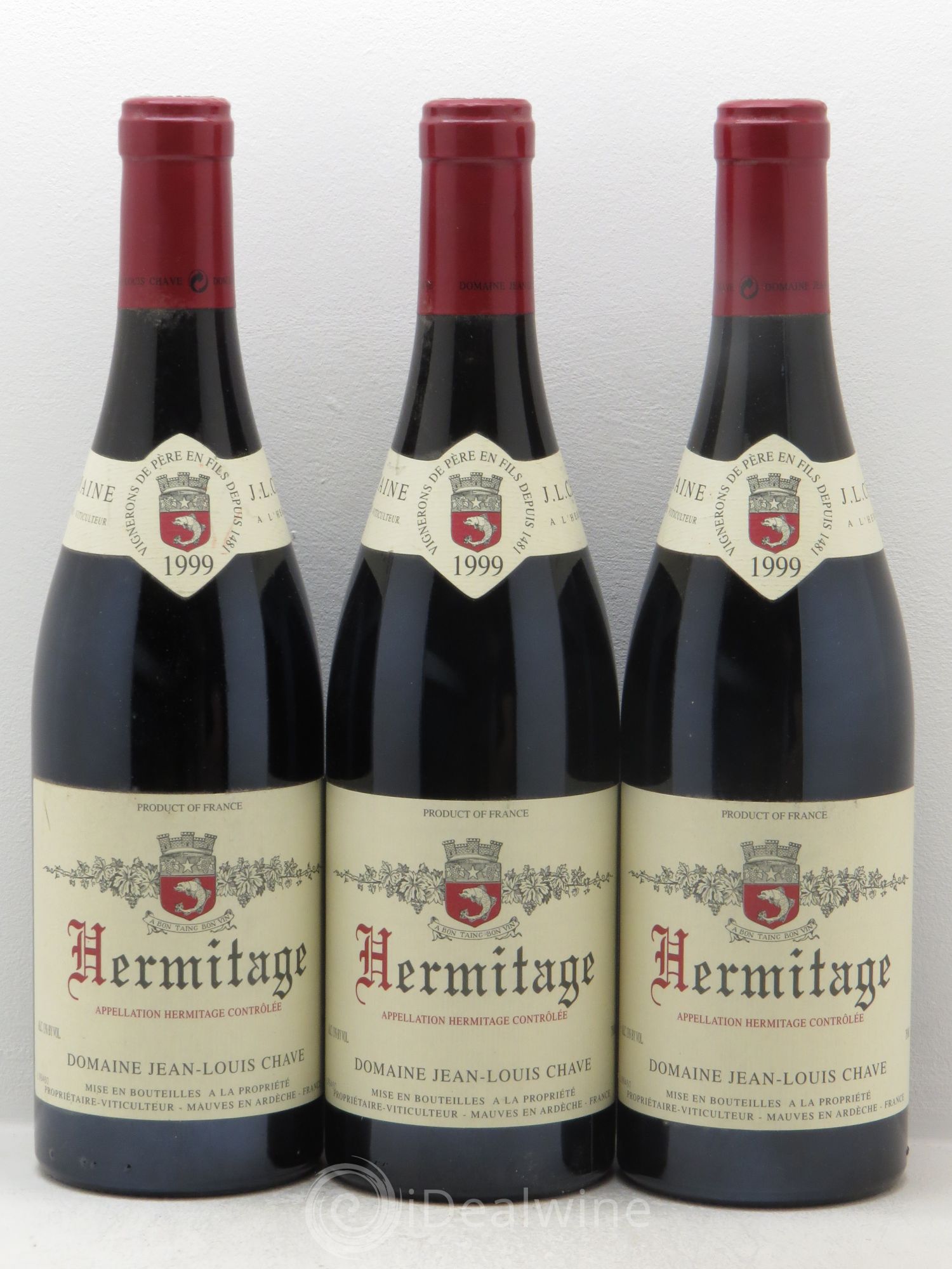 Hermitage Jean-Louis Chave 1999 - Lot de 3 bouteilles - 0