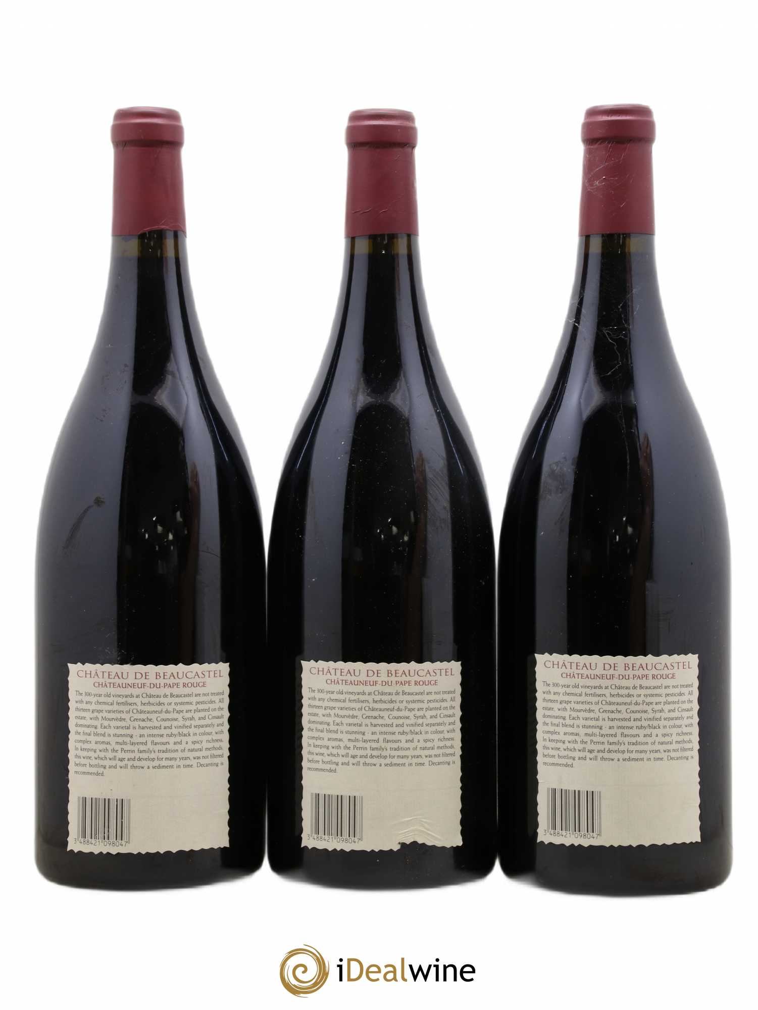 Châteauneuf-du-Pape Château de Beaucastel Famille Perrin 1998 - Posten von 3 Magnum - 1