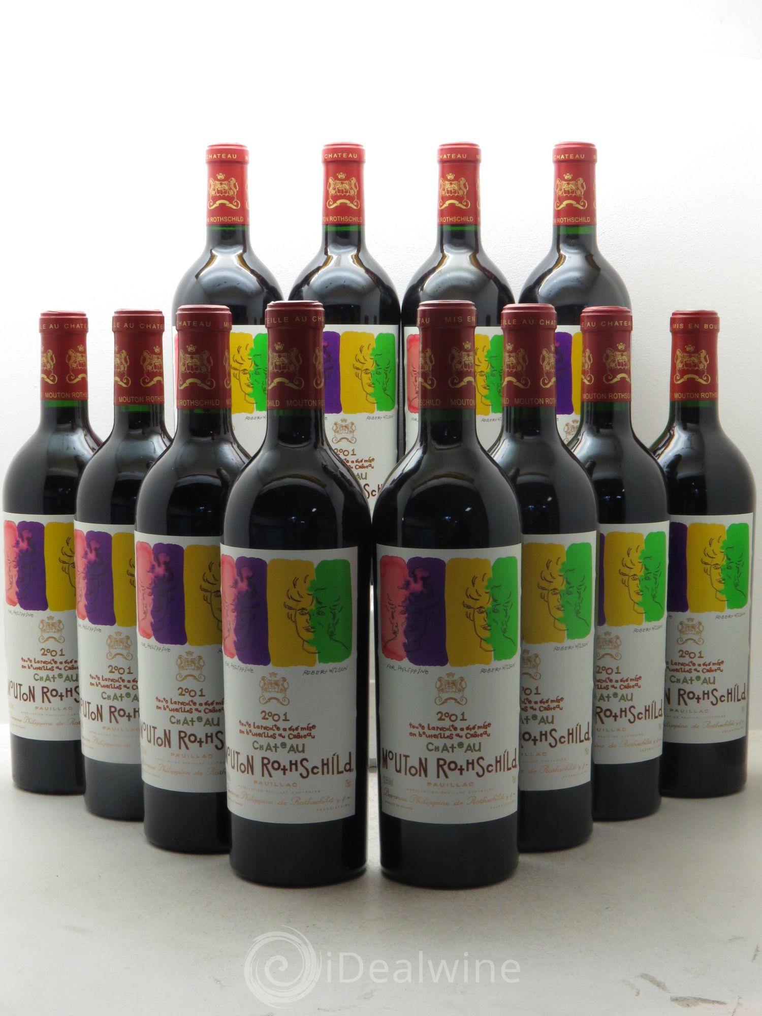 Château Mouton Rothschild 1er Grand Cru Classé 2001 - Lot de 12 bouteilles - 0