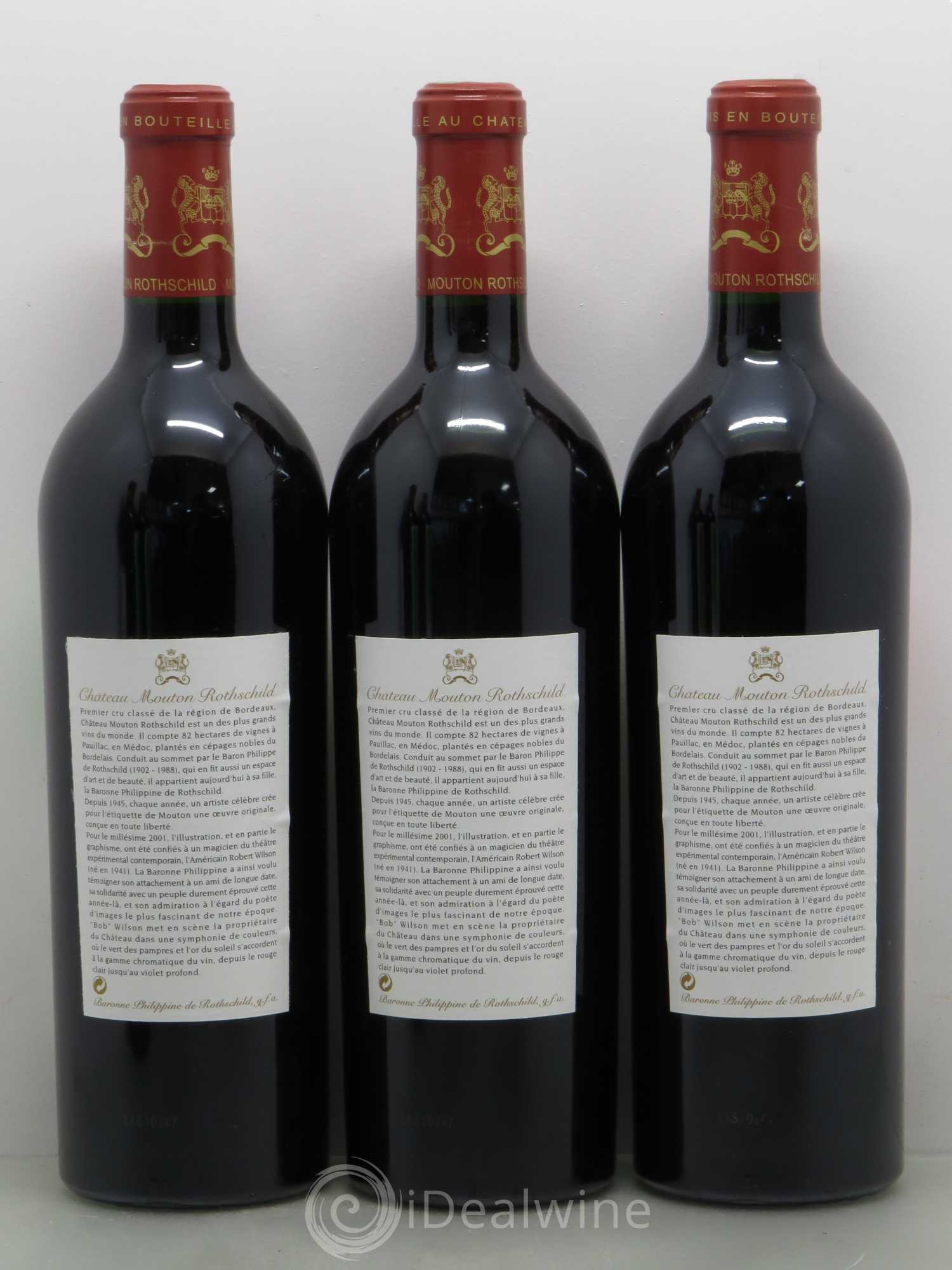 Château Mouton Rothschild 1er Grand Cru Classé 2001 - Lot de 12 bouteilles - 2