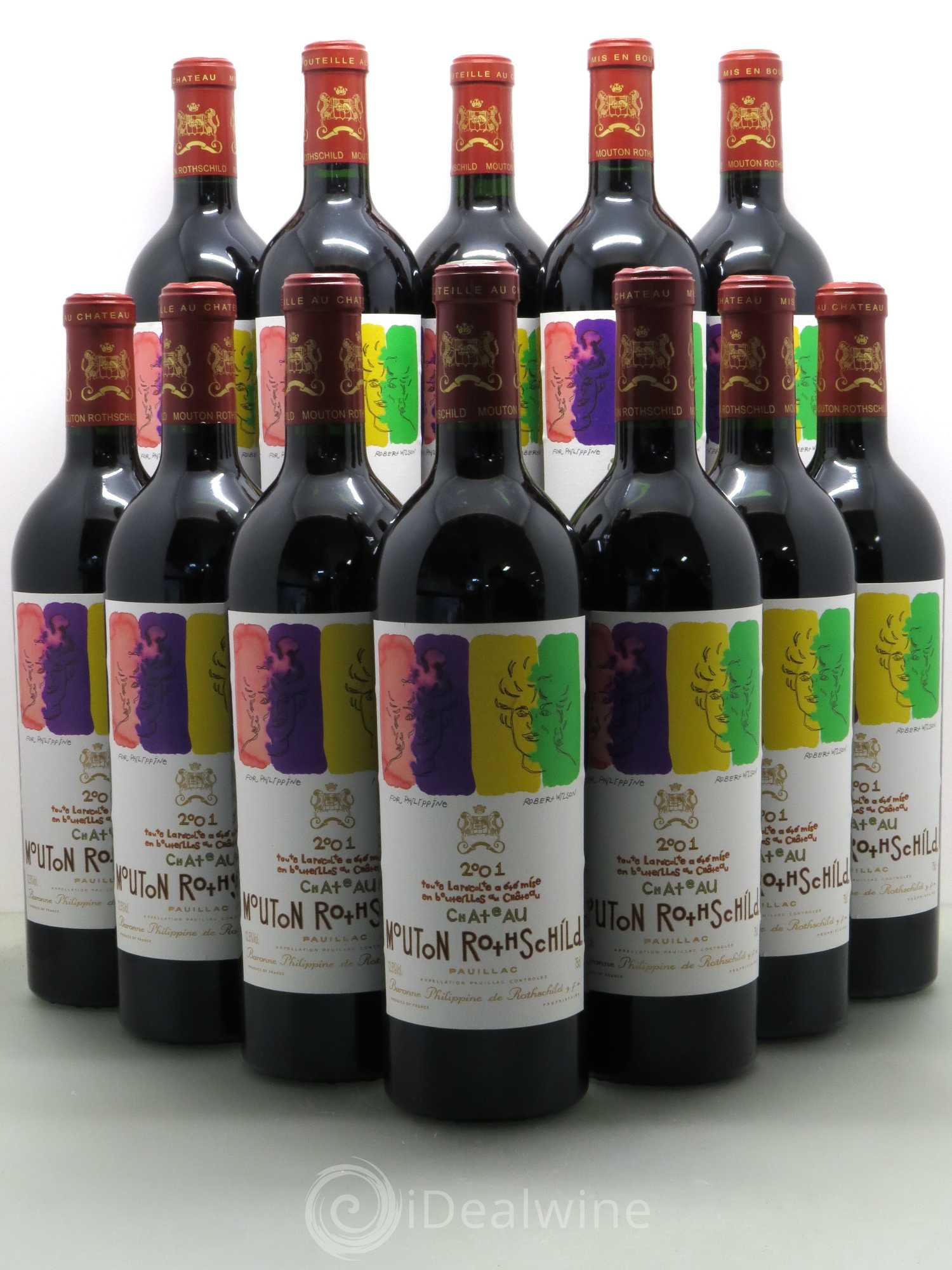 Château Mouton Rothschild 1er Grand Cru Classé 2001 - Lot de 12 bouteilles - 0