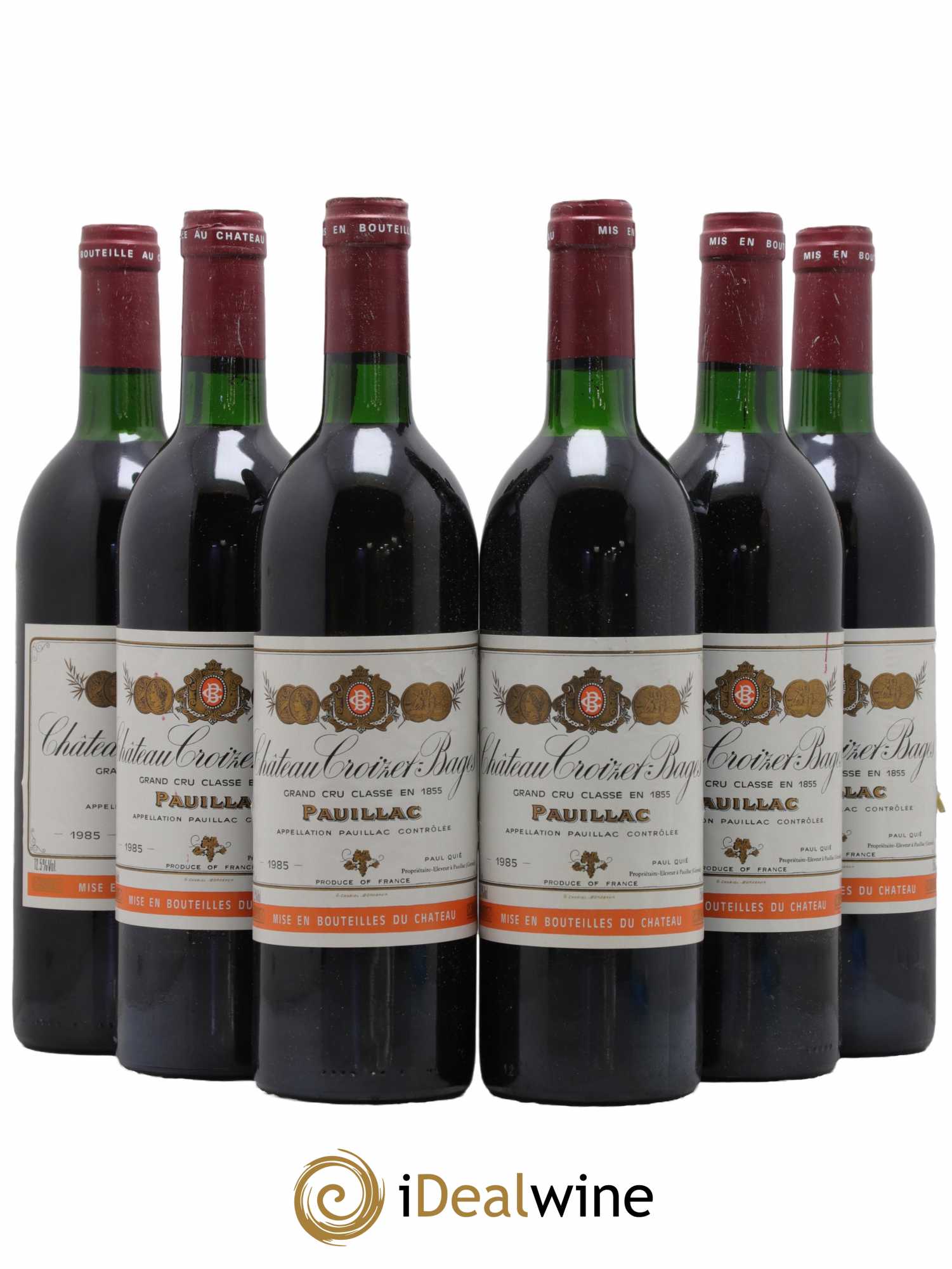 Château Croizet Bages 5ème Grand Cru Classé 1985 - Lot de 6 bouteilles - 0