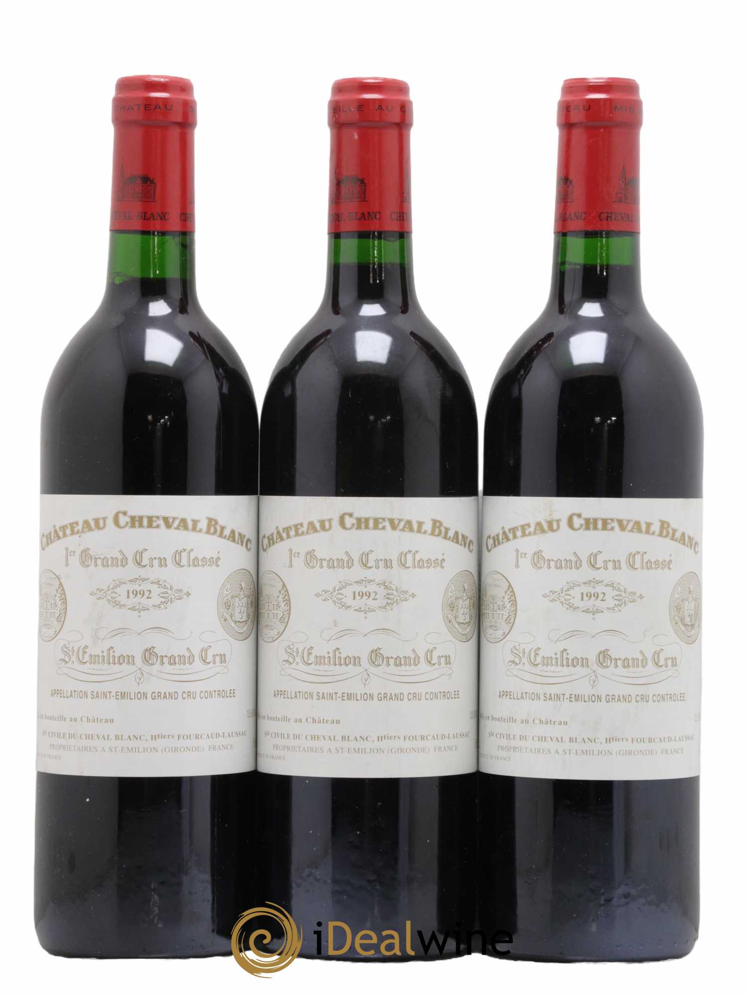 Château Cheval Blanc 1er Grand Cru Classé A 1992 - Lot de 3 bouteilles - 0