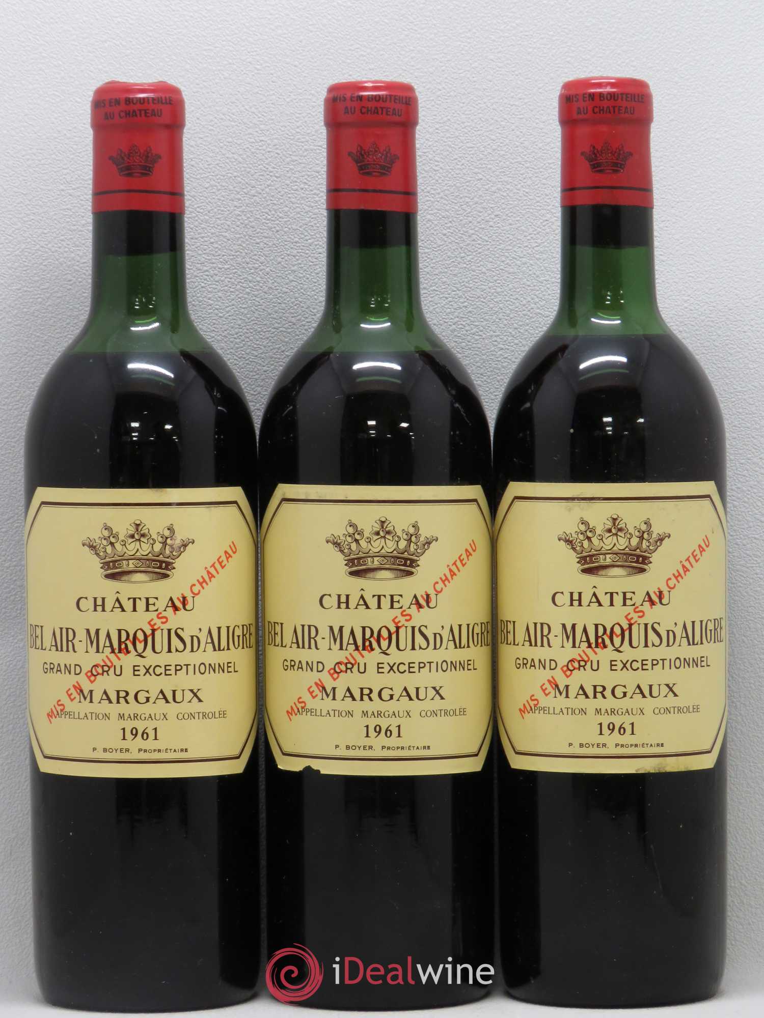 Château Bel Air Marquis d'Aligre 1961 - Lot de 3 bouteilles - 0