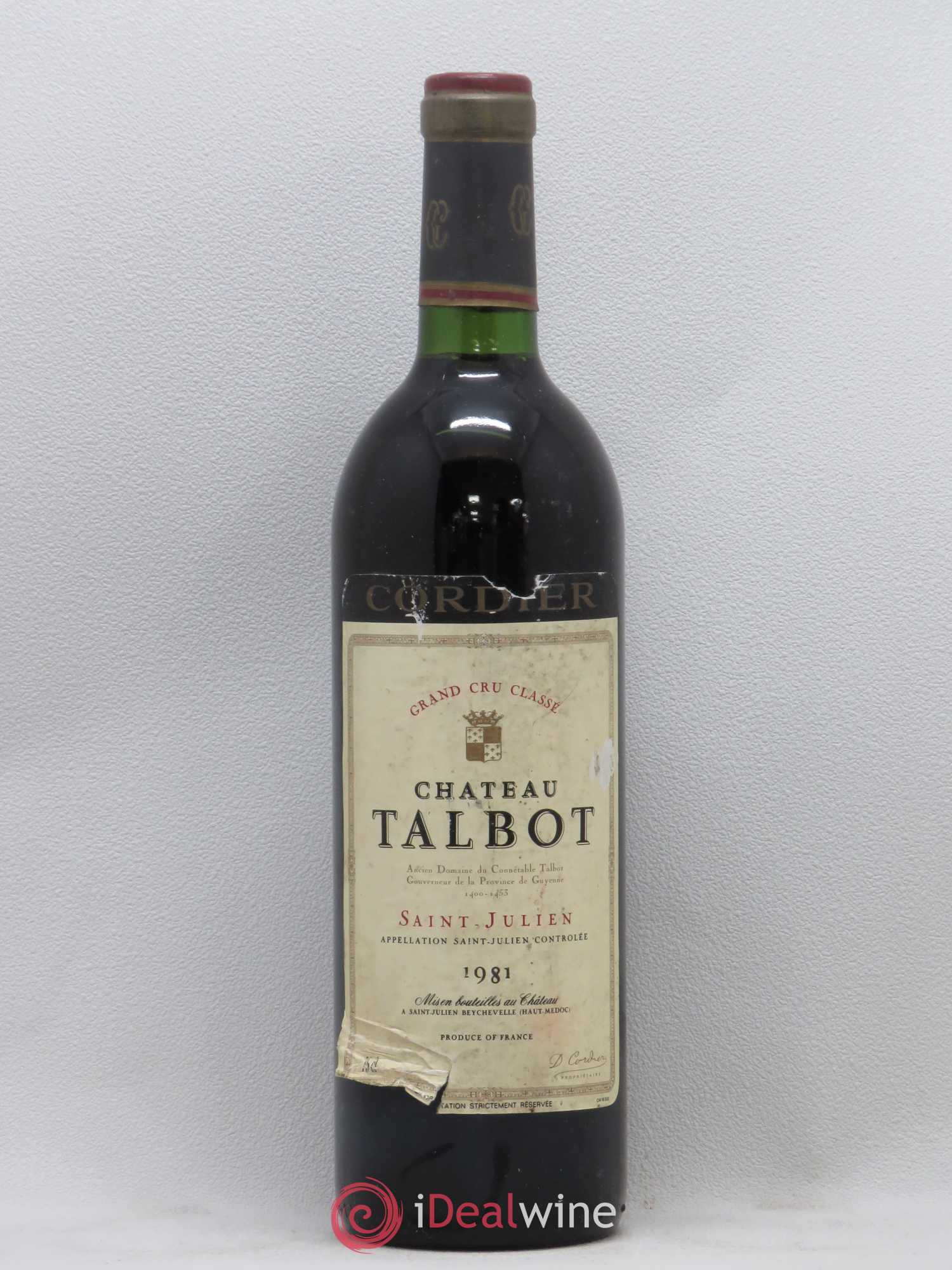 Château Talbot 4ème Grand Cru Classé 1981 - Lot de 1 bouteille - 0