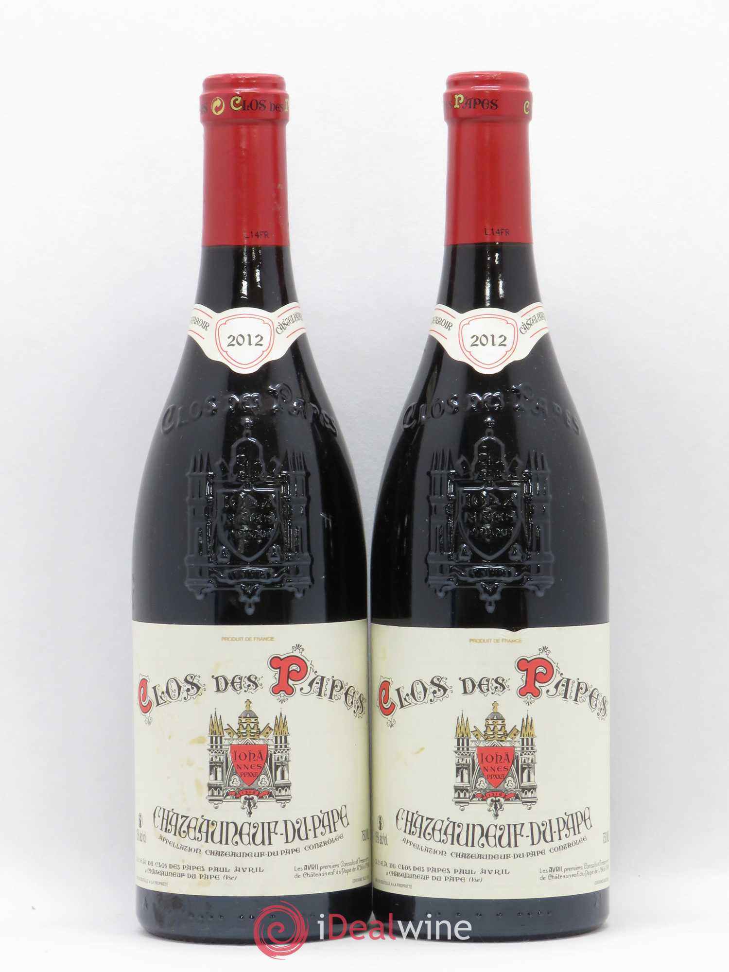 Châteauneuf-du-Pape Clos des Papes - Paul Avril 2012 - Lot de 2 bouteilles - 0