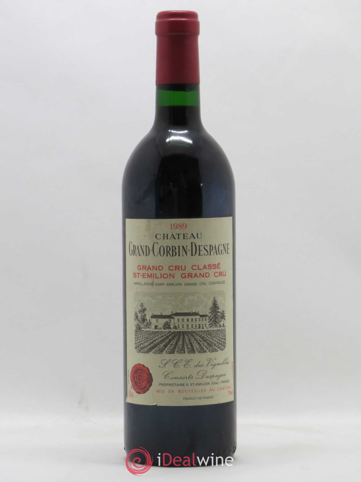 Château Grand Corbin Grand Cru Classé 1989 - Lot de 1 bouteille - 0