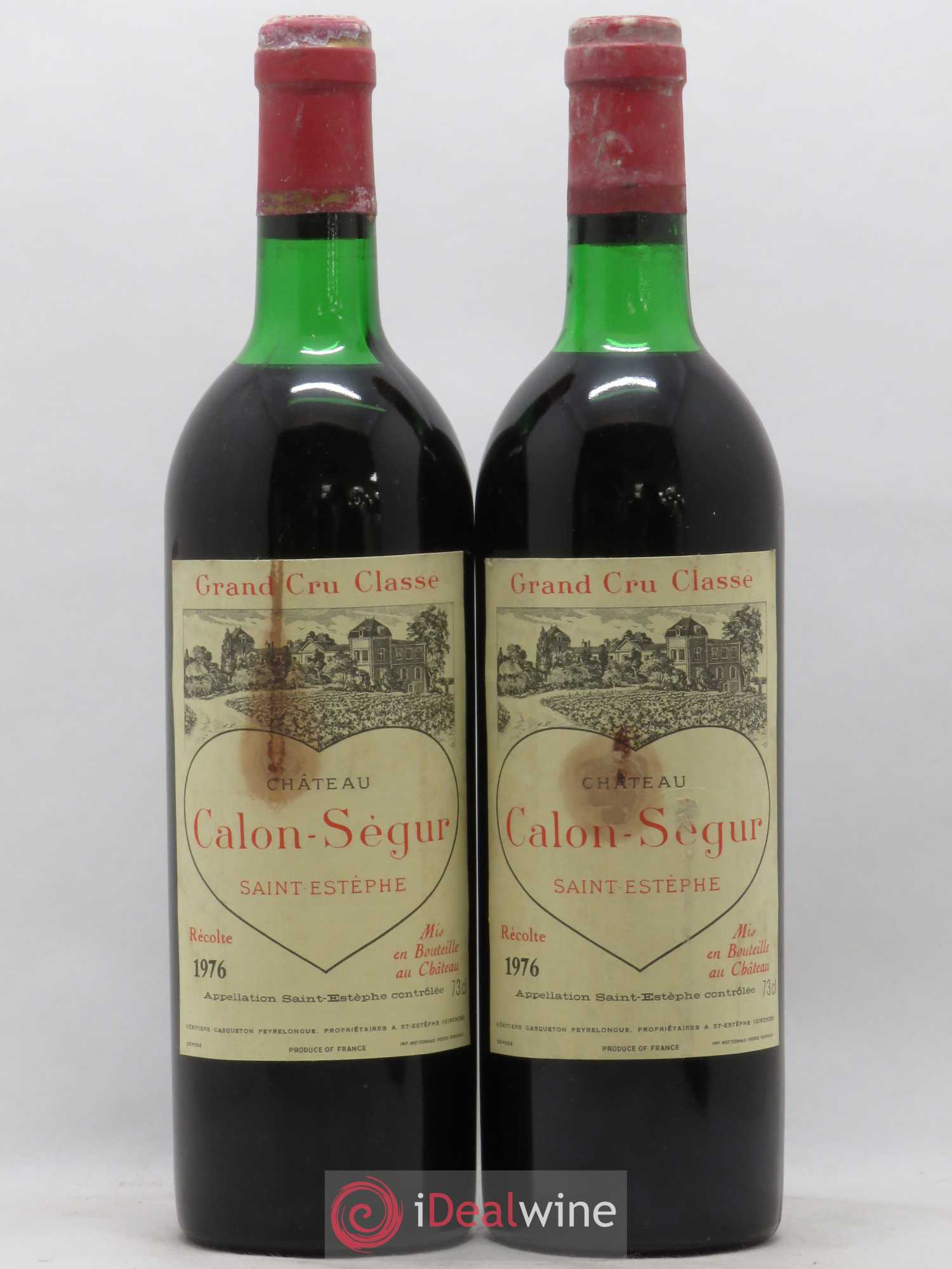 Château Calon Ségur 3ème Grand Cru Classé 1976 - Lot de 2 bouteilles - 0