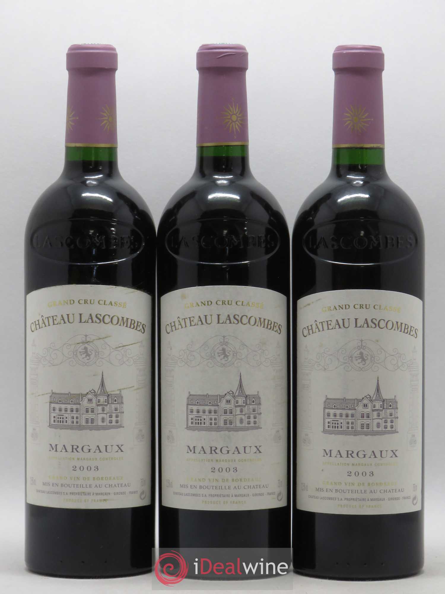 Château Lascombes 2ème Grand Cru Classé 2003 - Lot de 3 bouteilles - 0