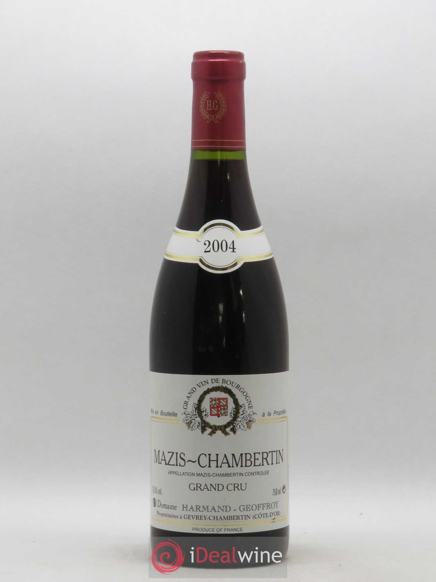Mazis-Chambertin Grand Cru Harmand Geoffroy 2004 - Lot de 1 bouteille - 0