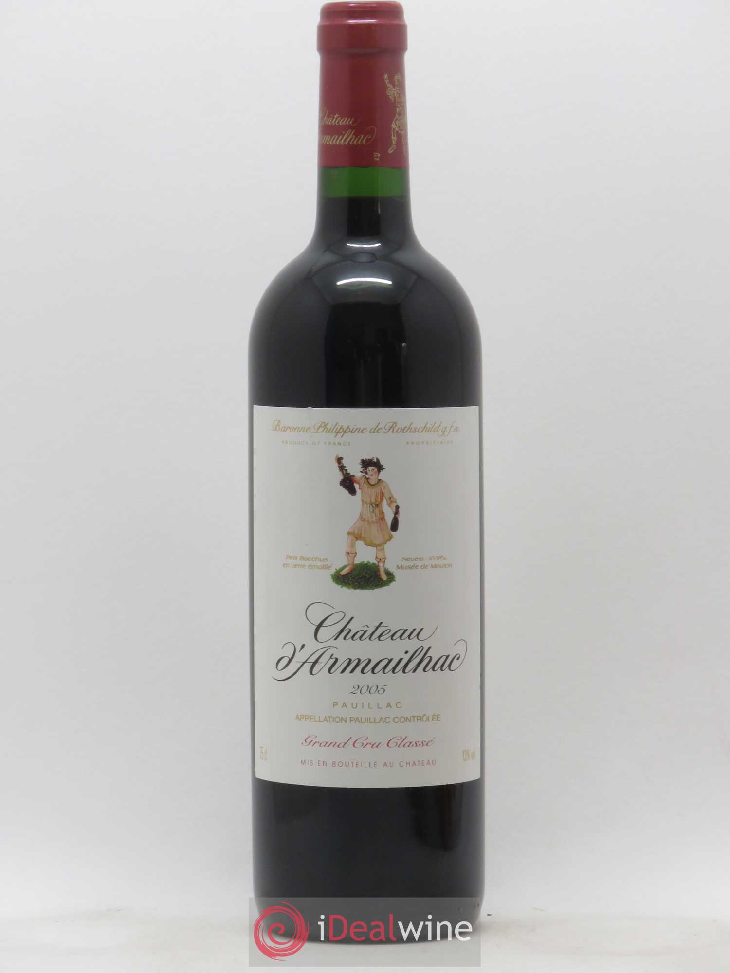 Château d' Armailhac - Mouton Baron(ne) Philippe 5ème Grand Cru Classé 2005 - Lot de 1 bouteille - 0