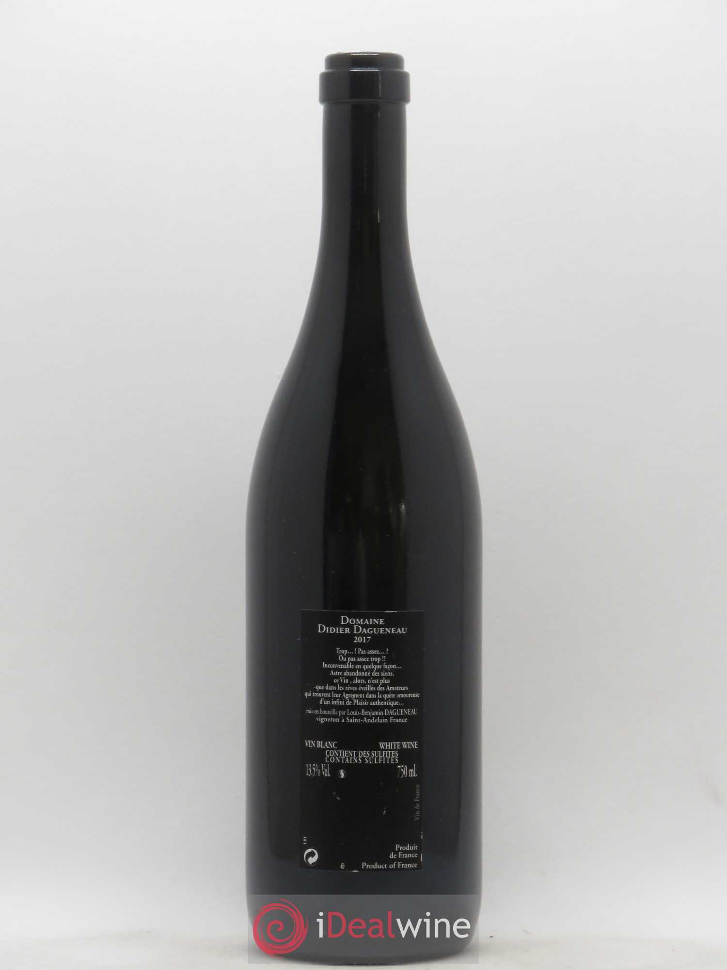 Vin de France (anciennement Pouilly-Fumé) Silex Dagueneau (Domaine Didier - Louis-Benjamin) 2017 - Lot de 1 bouteille - 1