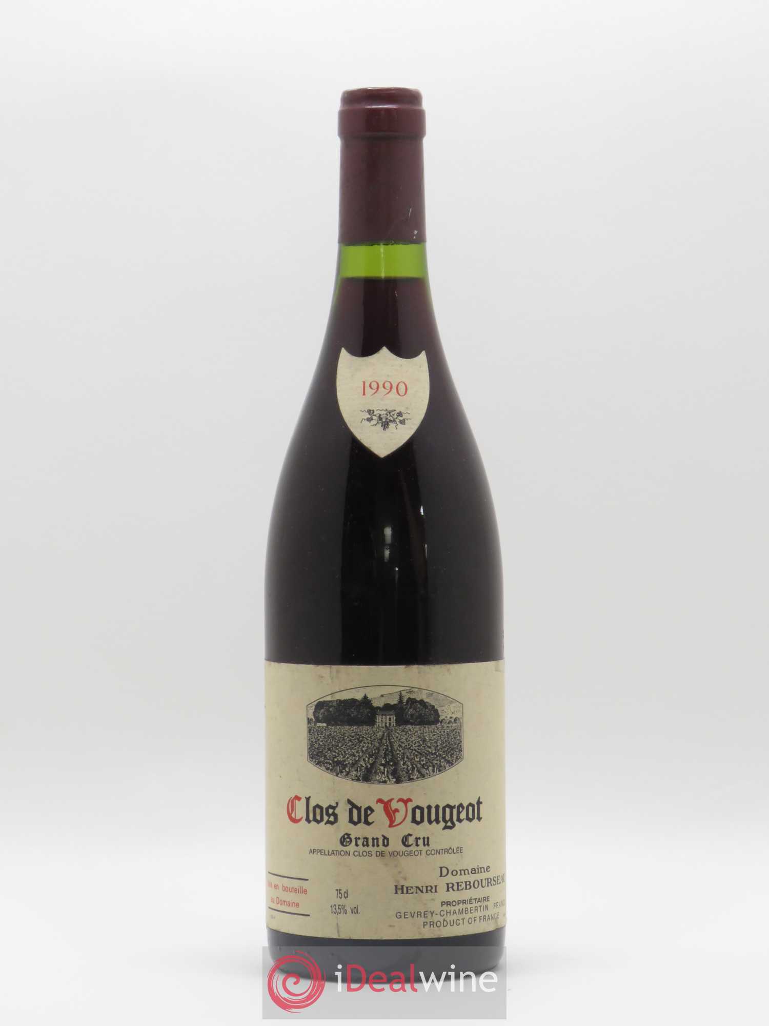 Clos de Vougeot Grand Cru Henri Rebourseau (Domaine) 1990 - Lot de 1 bouteille - 0