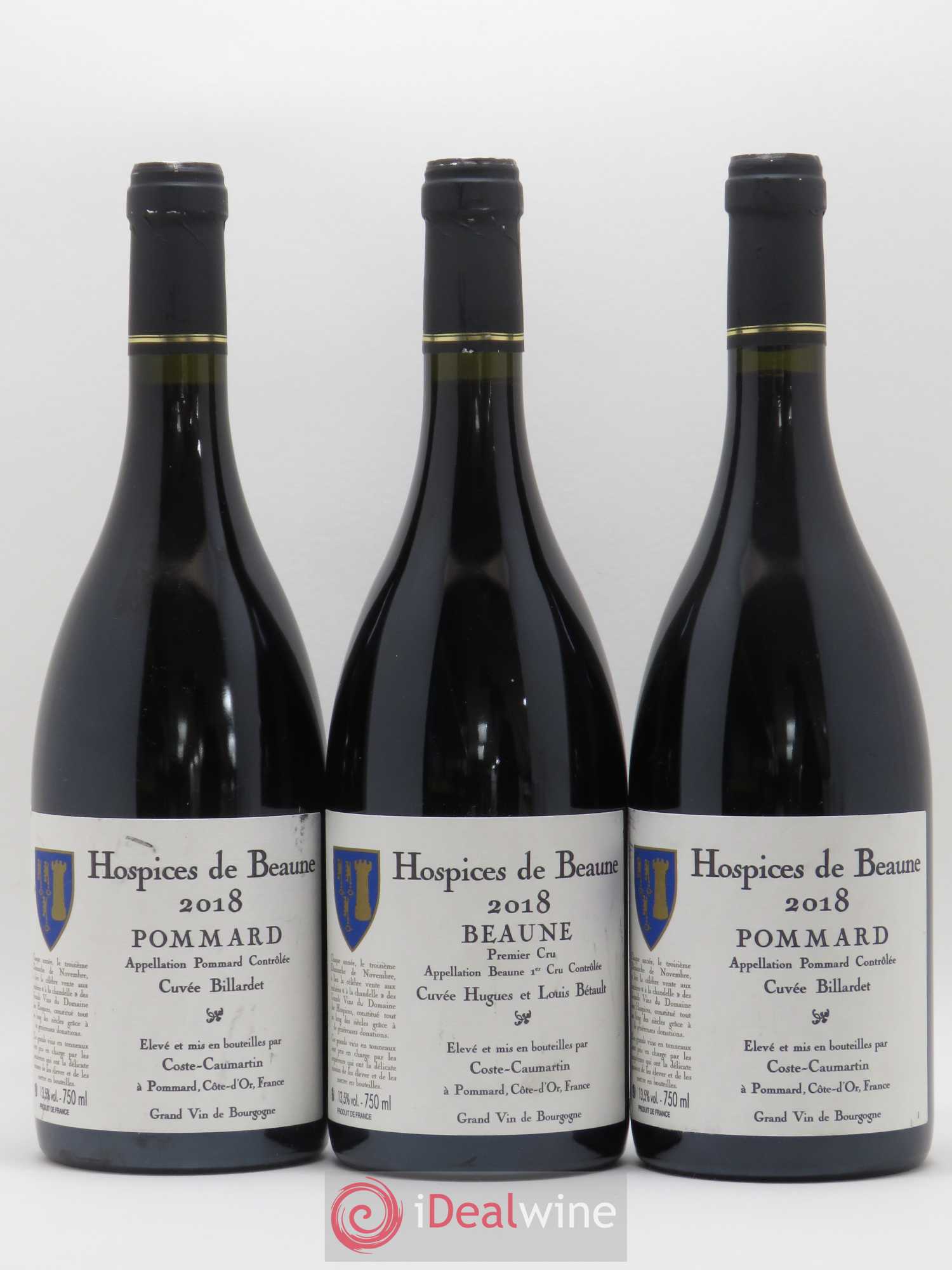Pommard 1er Cru Cuvée Billardet HospiceS de Beaune Coste Caumartin 2018 - Posten von 3 Flaschen - 0