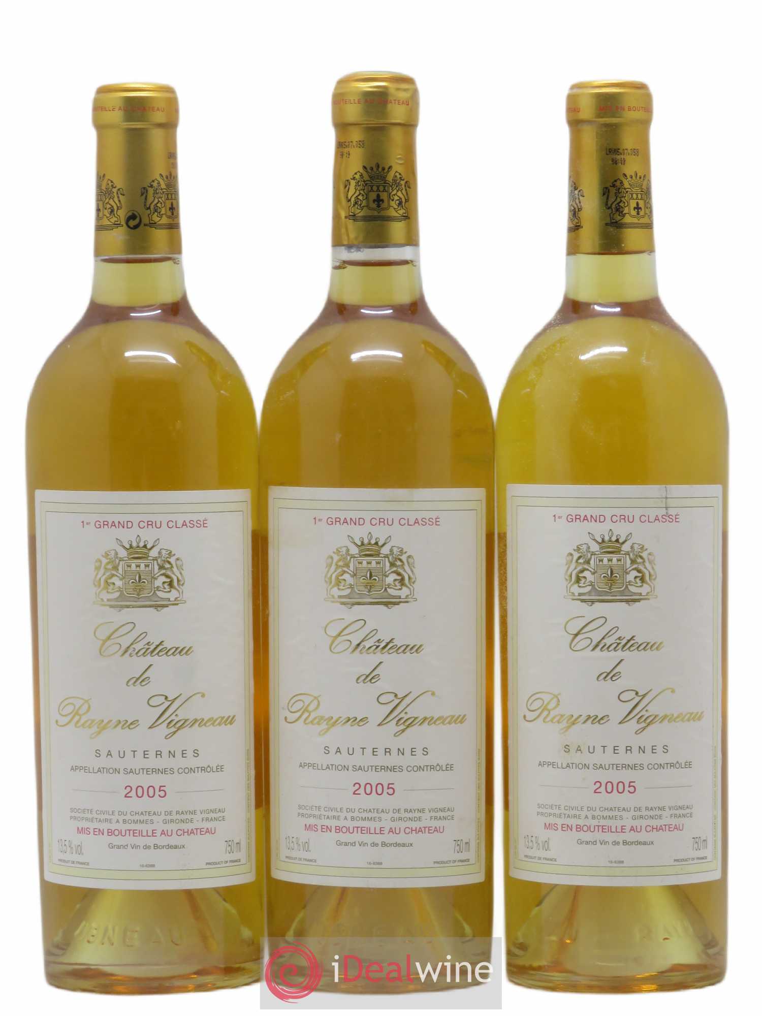 Château de Rayne Vigneau 1er Grand Cru Classé 2005 - Lotto di 3 bottiglie - 0