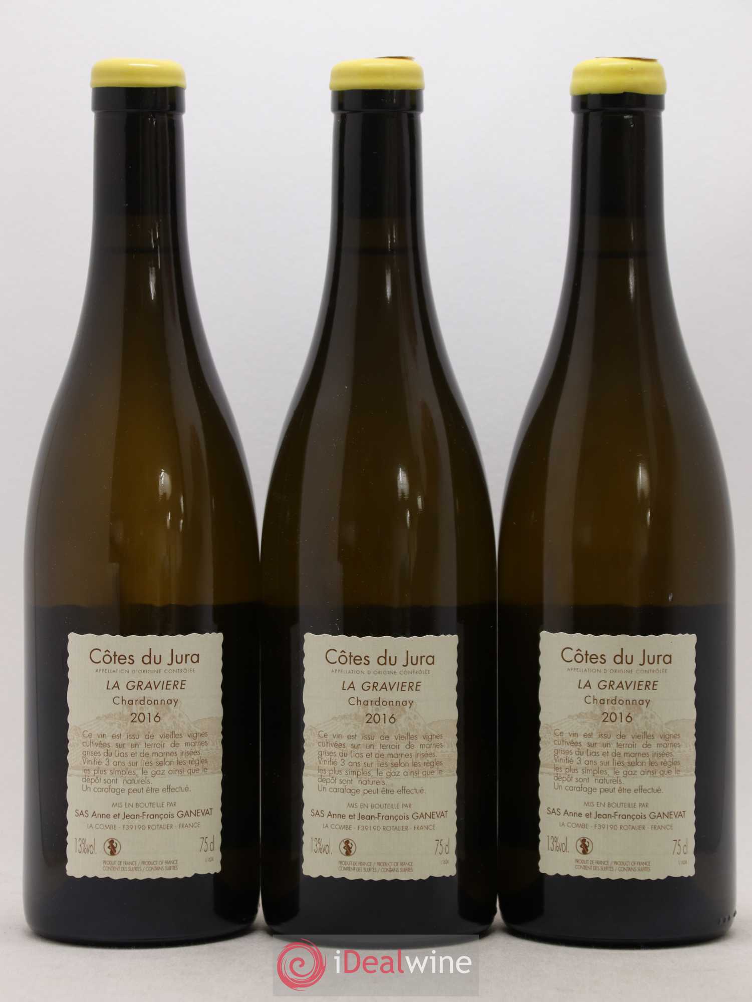 Côtes du Jura La Gravière Anne et Jean François Ganevat 2016 - Lot de 3 bouteilles - 1