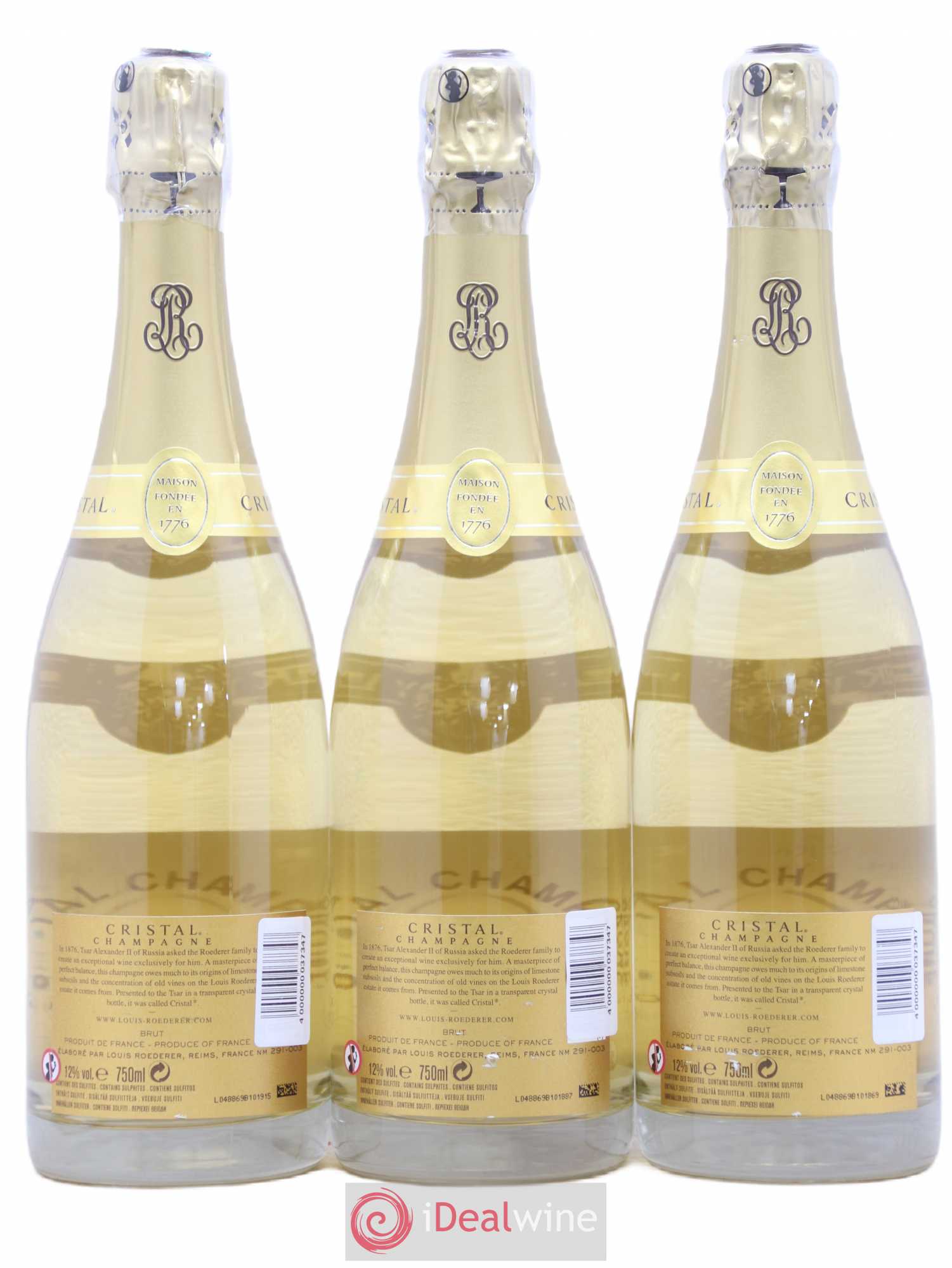 Cristal Louis Roederer 2012 - Lot de 3 bouteilles - 1