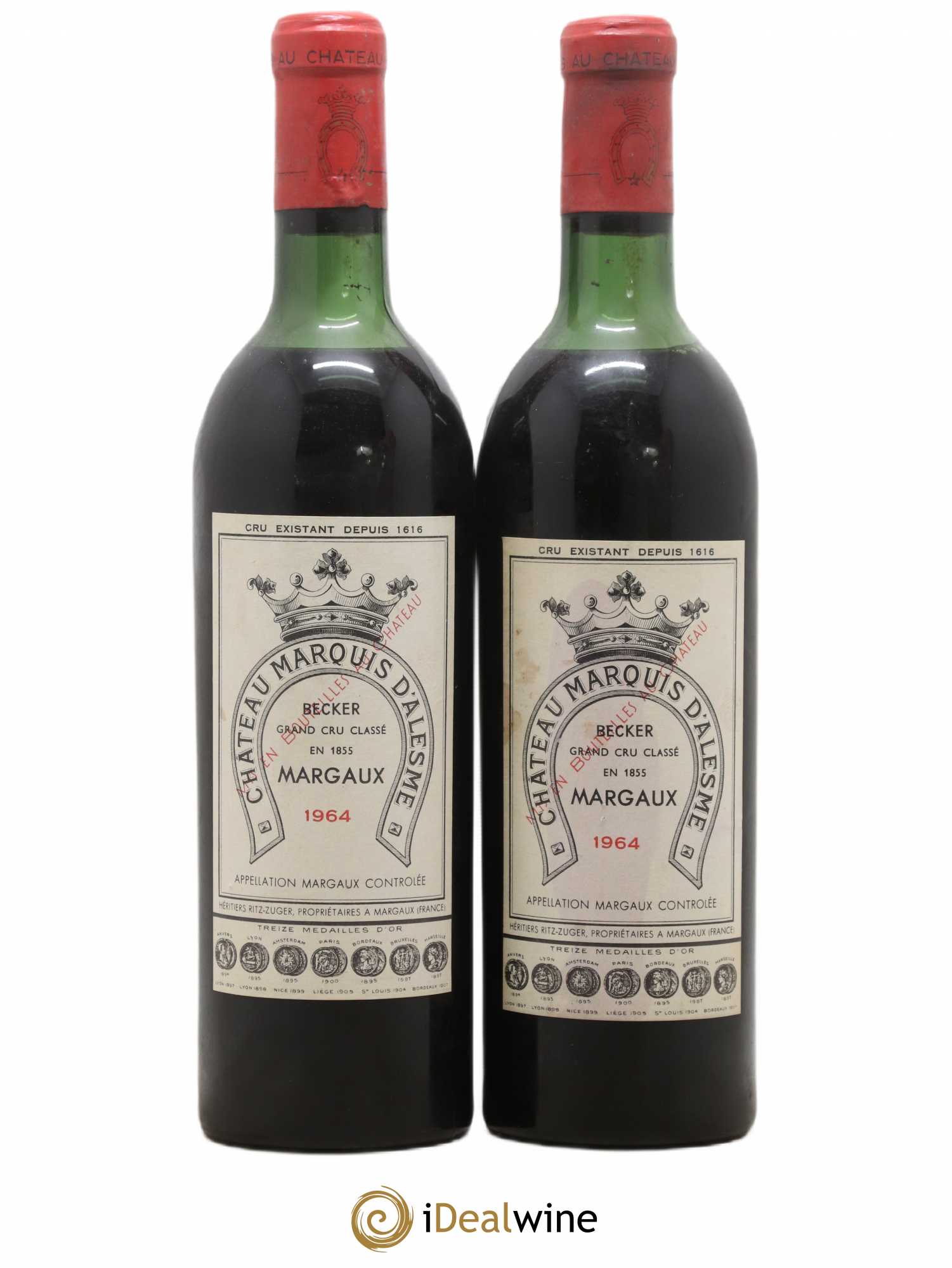 Château Marquis d'Alesme 1964 - Lot de 2 bouteilles - 0