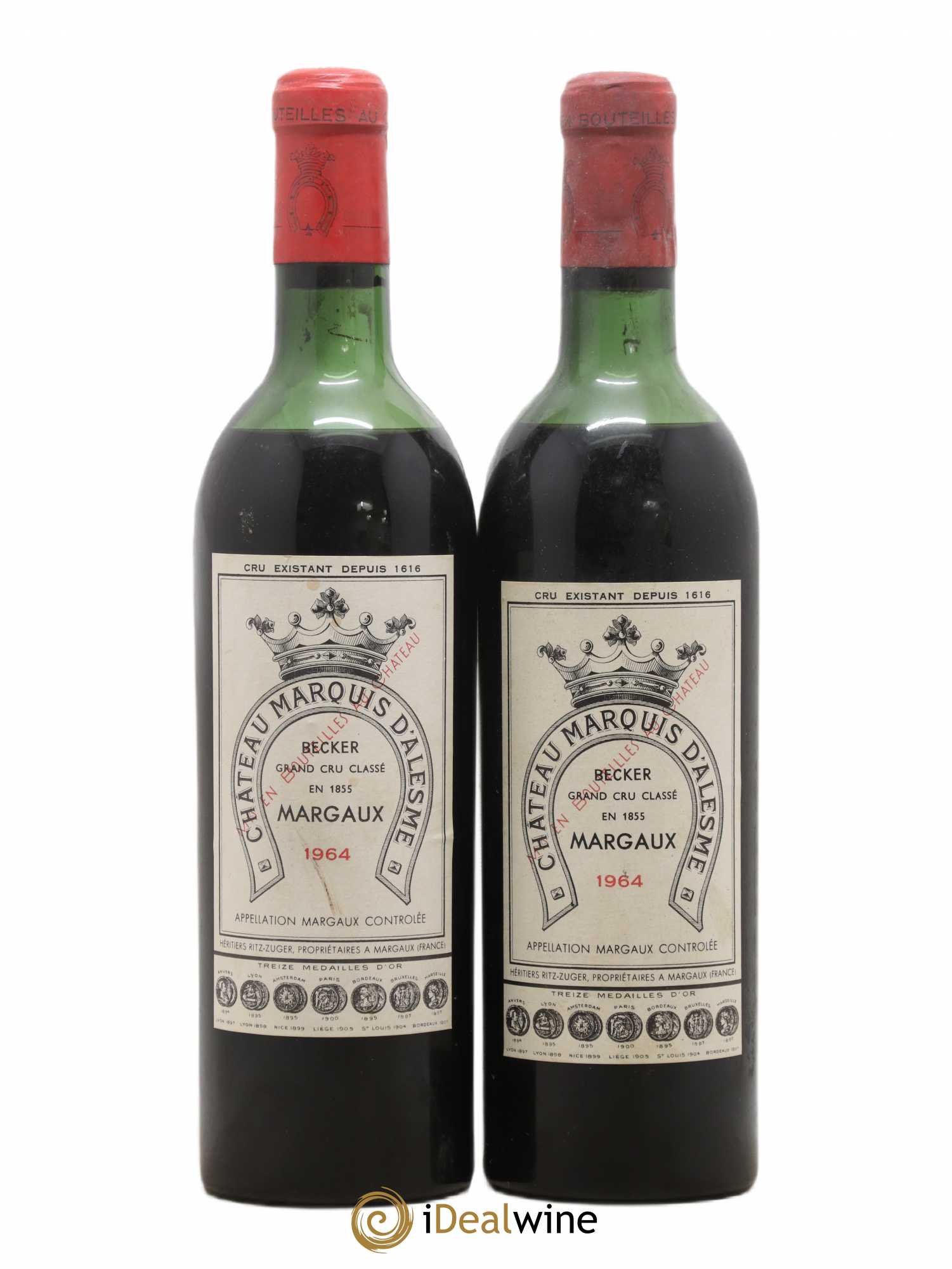 Château Marquis d'Alesme 1964 - Lot de 2 bouteilles - 0