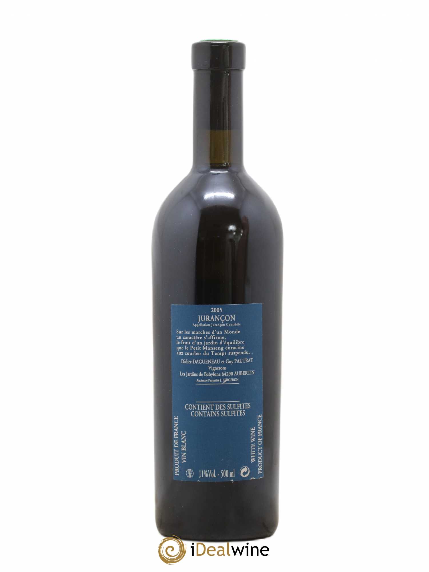 Vin de France (anciennement Jurançon) Jardins de Babylone Didier Dagueneau 50cl 2005 - Lotto di 1 bottiglia - 1
