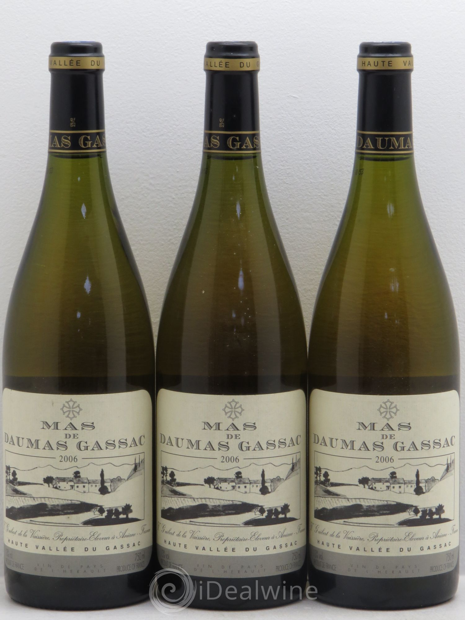 Saint-Guilhem-le-Désert - Cité d'Aniane Mas Daumas Gassac Famille Guibert de La Vaissière 2006 - Lot de 3 bouteilles - 0