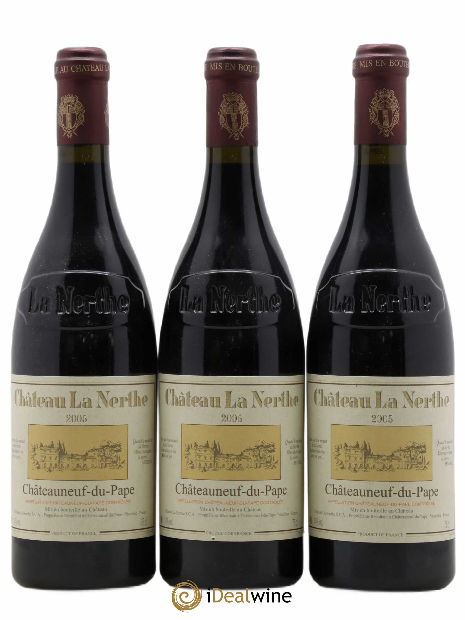Châteauneuf-du-Pape Château la Nerthe Famille Richard 2005 - Lot de 3 bouteilles - 0