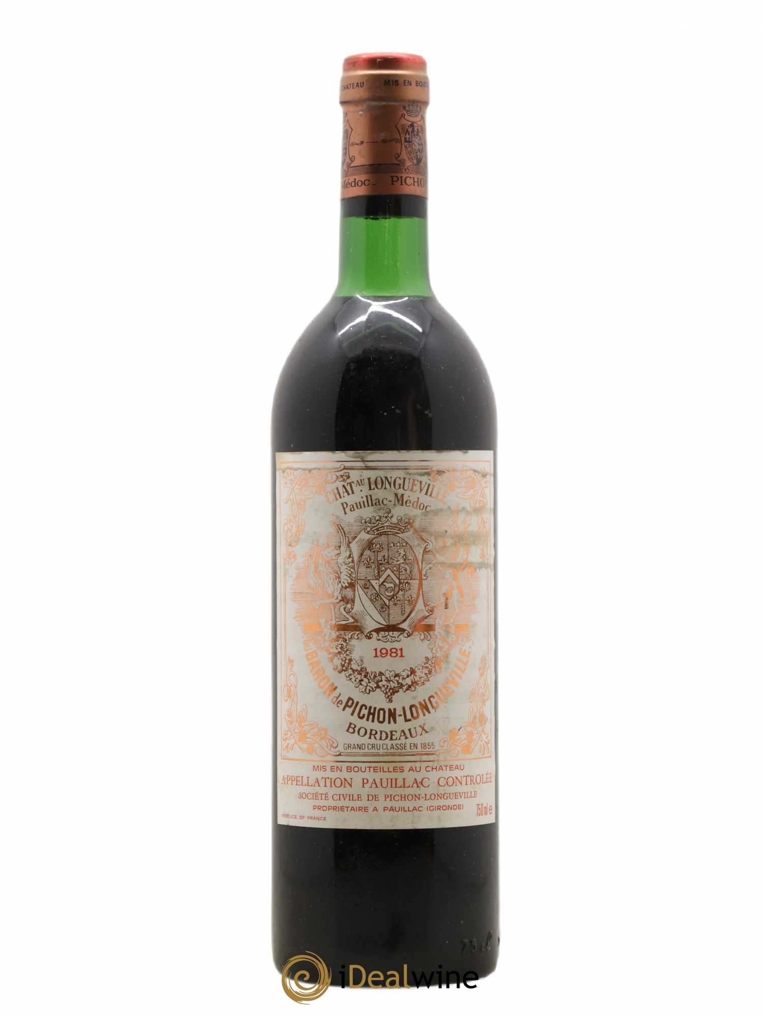 Pichon Longueville Baron 2ème Grand Cru Classé 1981 - Lot de 1 bouteille - 0