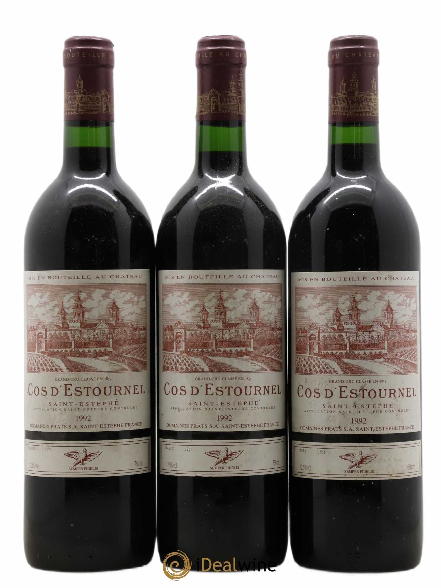 Cos d'Estournel 2ème Grand Cru Classé 1992 - Lot de 3 bouteilles - 0