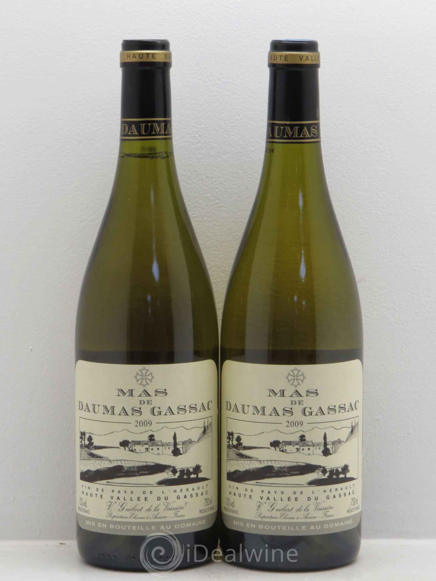Saint-Guilhem-le-Désert - Cité d'Aniane Mas Daumas Gassac Famille Guibert de La Vaissière 2009 - Lot de 2 bouteilles - 0