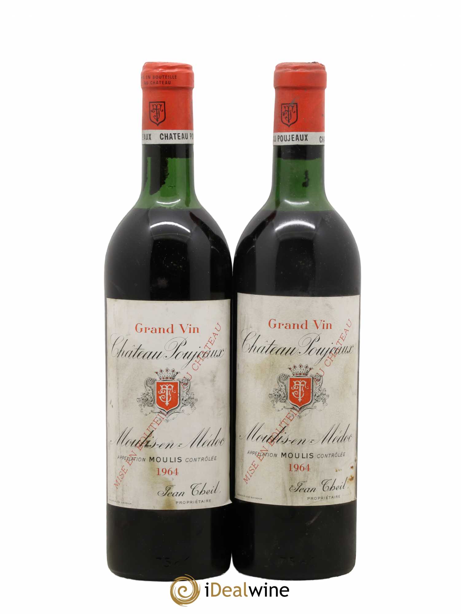 Château Poujeaux 1964 - Lot de 2 bouteilles - 0