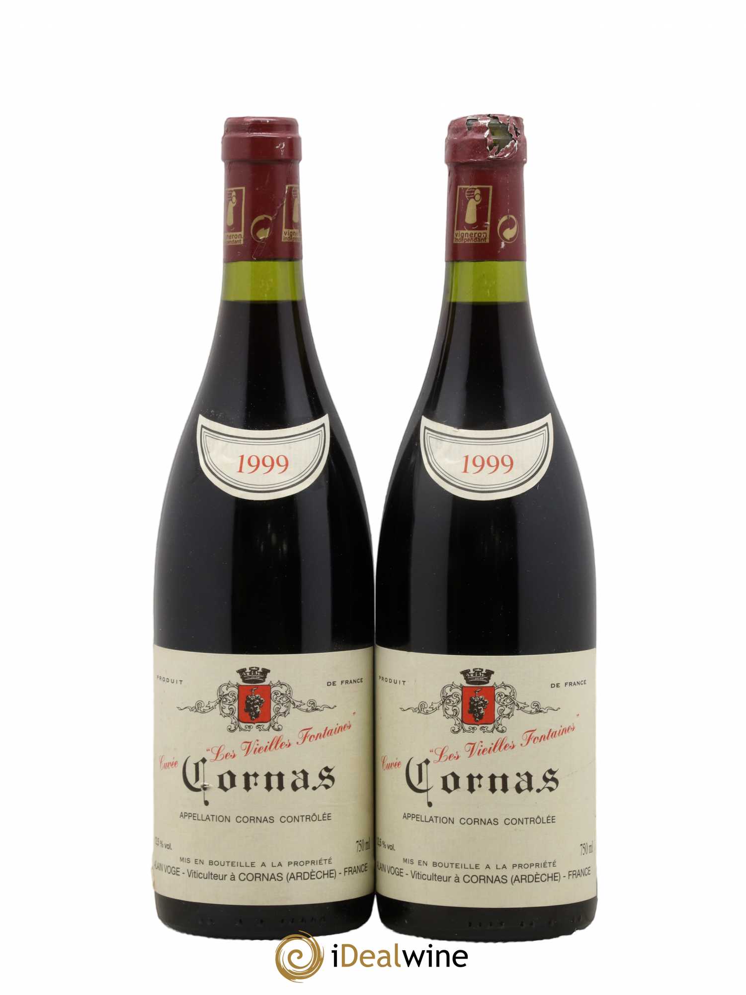 Cornas Les Vieilles Fontaines Alain Voge (Domaine) 1999 - Lot de 2 bouteilles - 0