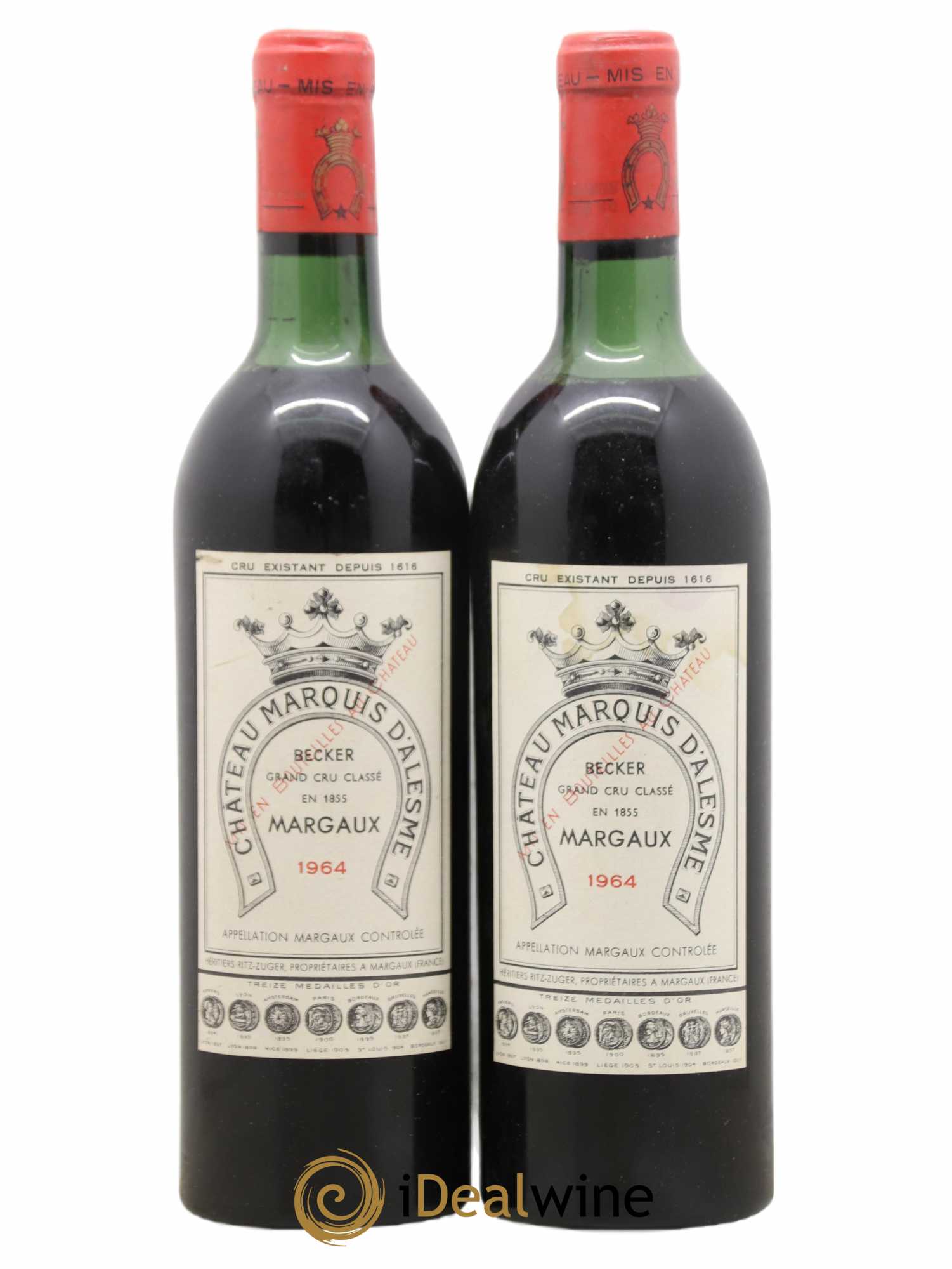 Château Marquis d'Alesme 1964 - Lot de 2 bouteilles - 0