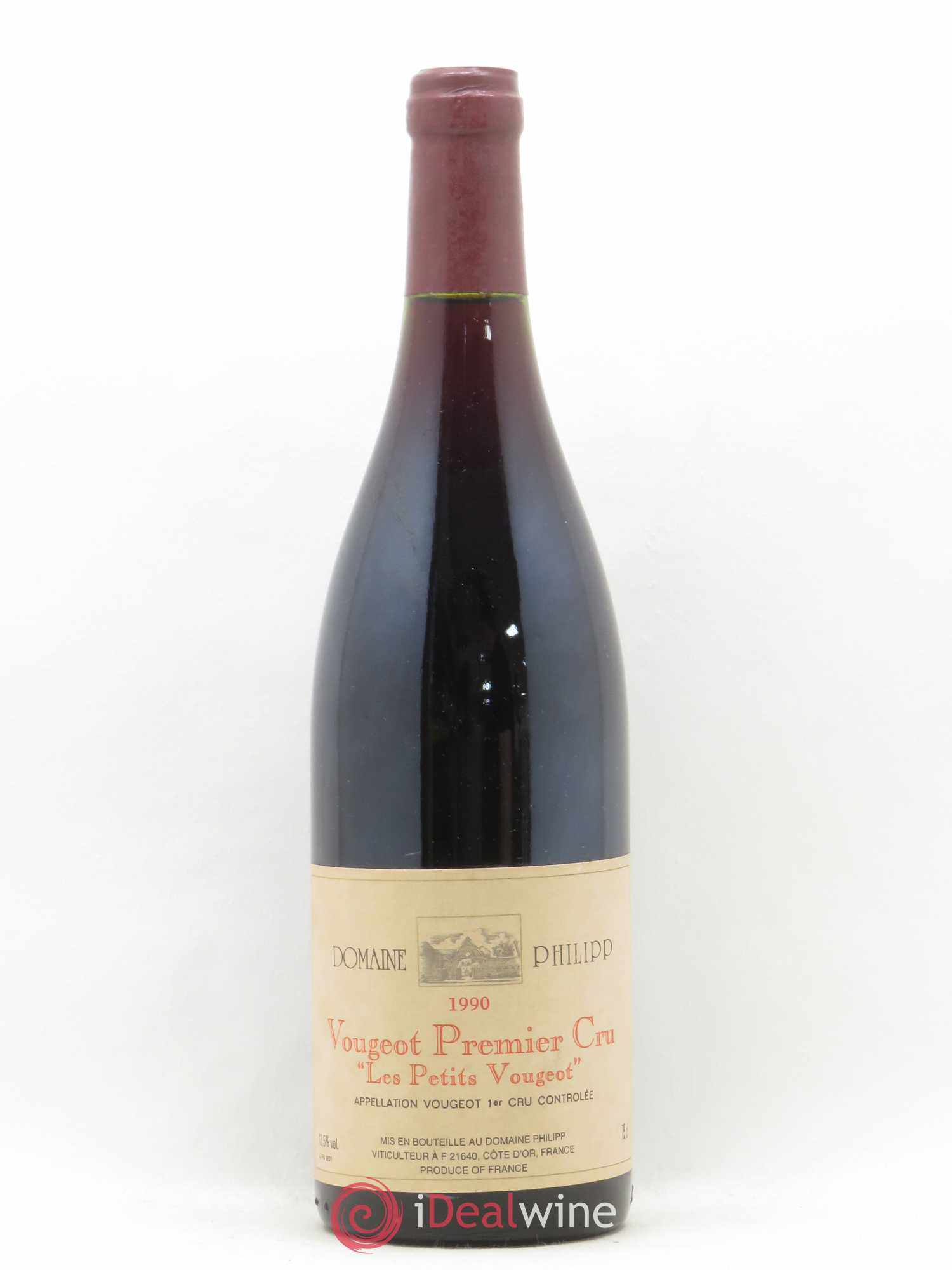 Vougeot 1er Cru Les Petits Vougeots Domaine Philipp 1990 - Posten von 1 Flasche - 0