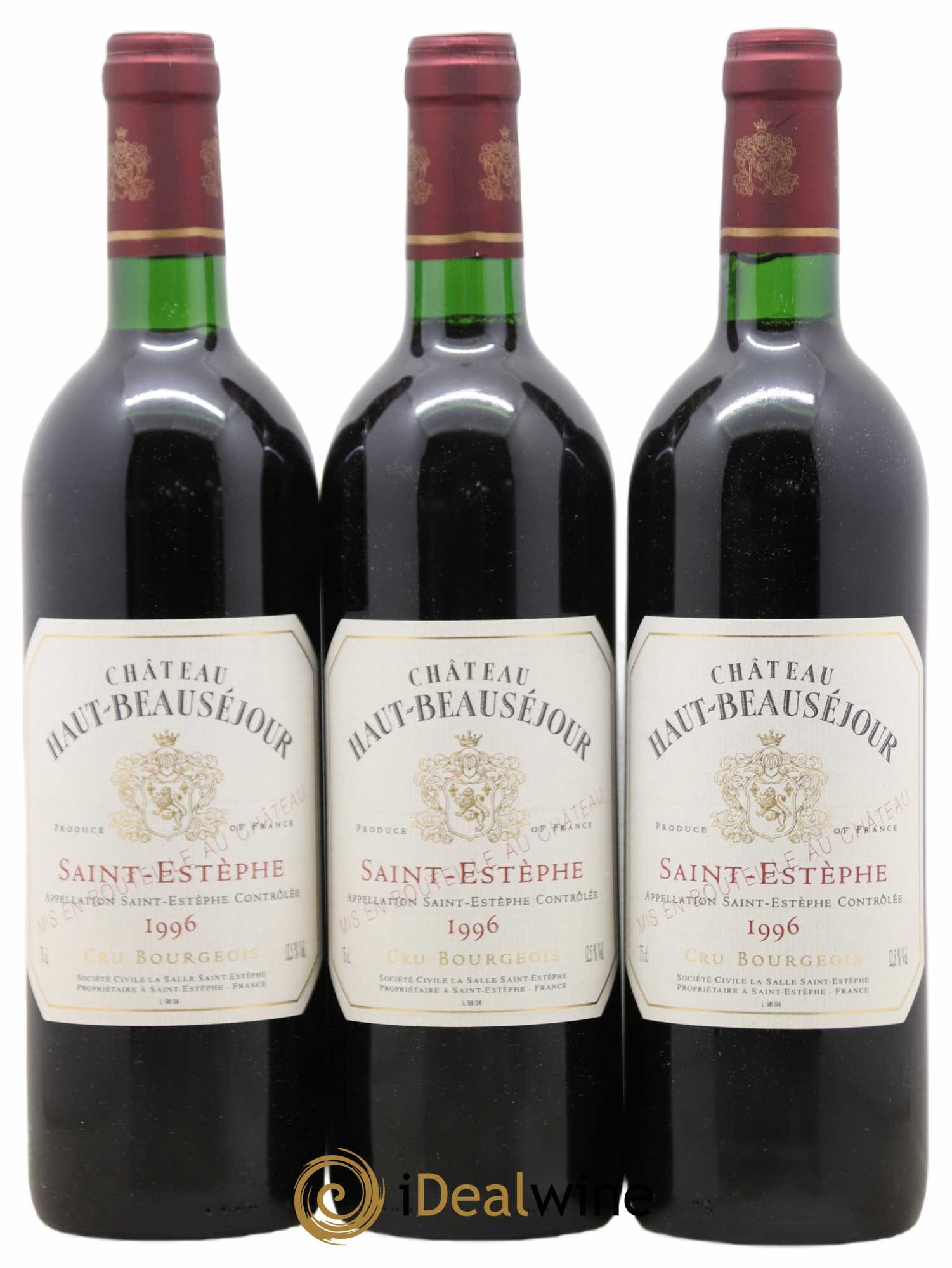 Château Haut Beauséjour Cru Bourgeois 1996 - Lot de 3 bouteilles - 0