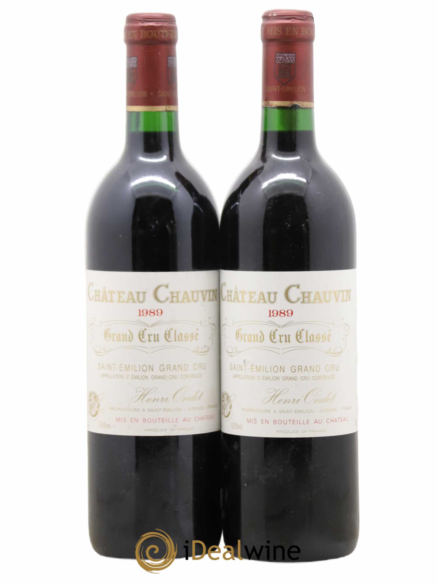 Château Chauvin Grand Cru Classé 1989 - Lot de 2 bouteilles - 0