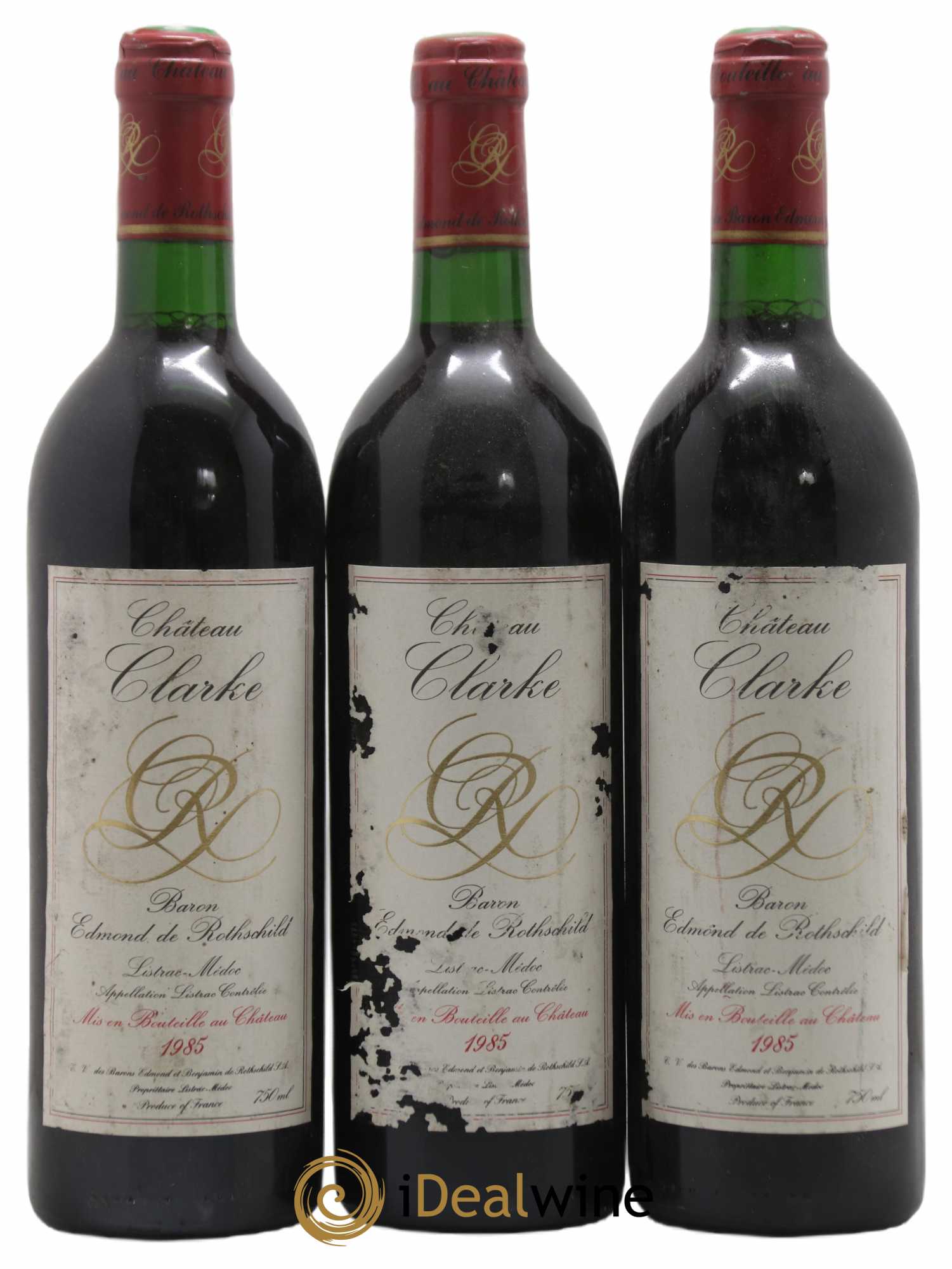 Château Clarke 1985 - Lot de 3 bouteilles - 0
