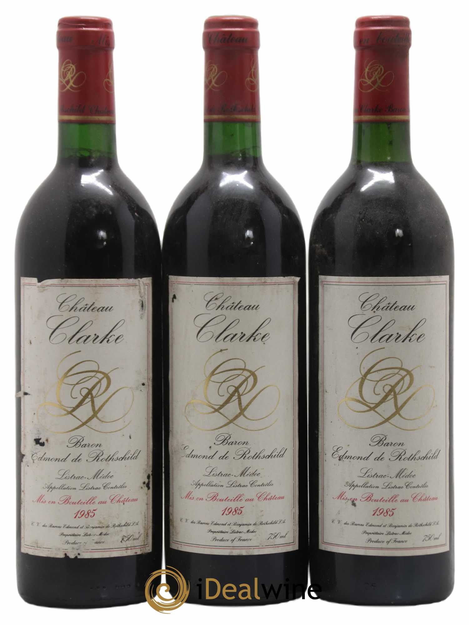 Château Clarke 1985 - Lot de 3 bouteilles - 0