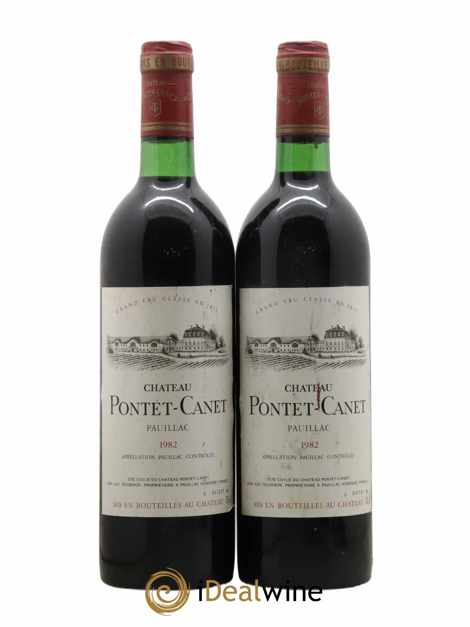 Château Pontet Canet 5ème Grand Cru Classé 1982 - Lot de 2 bouteilles - 0