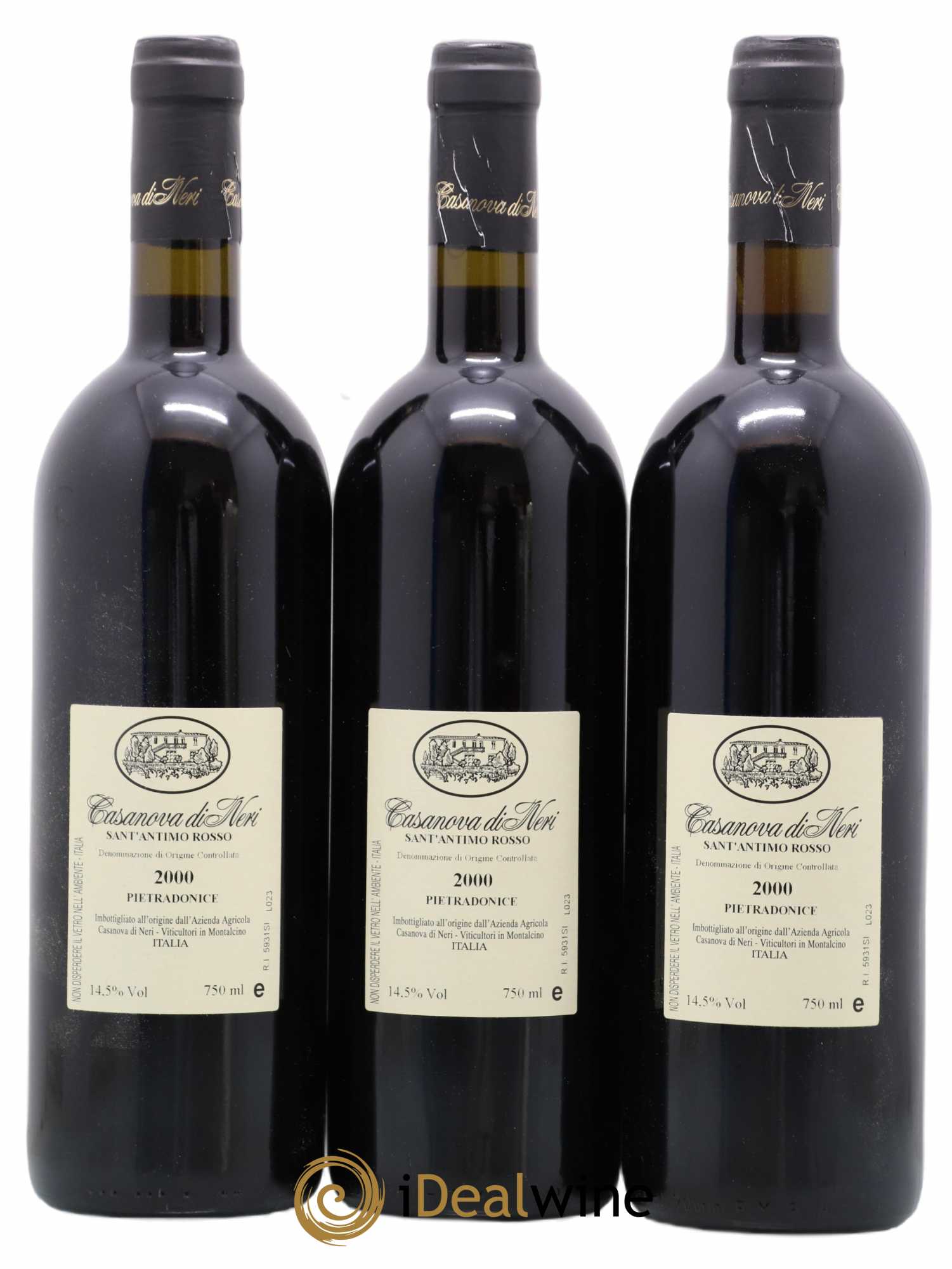 Toscana IGT Sant'Antimo DOC Pietradonice Casanova di neri 2000 - Lot de 3 bouteilles - 1