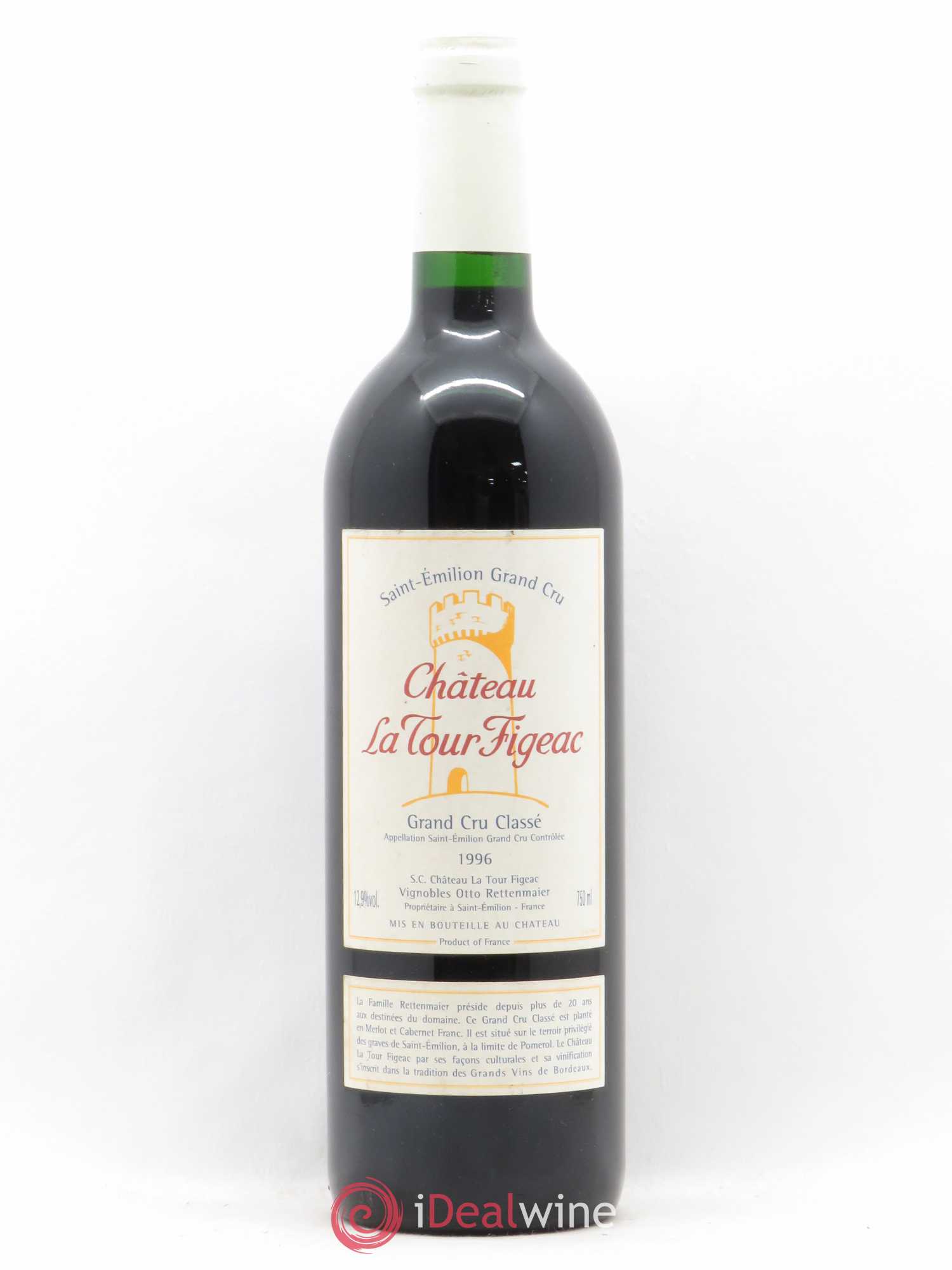 Château la Tour Figeac Grand Cru Classé (sans prix de réserve) 1996 - Lot de 1 bouteille - 0