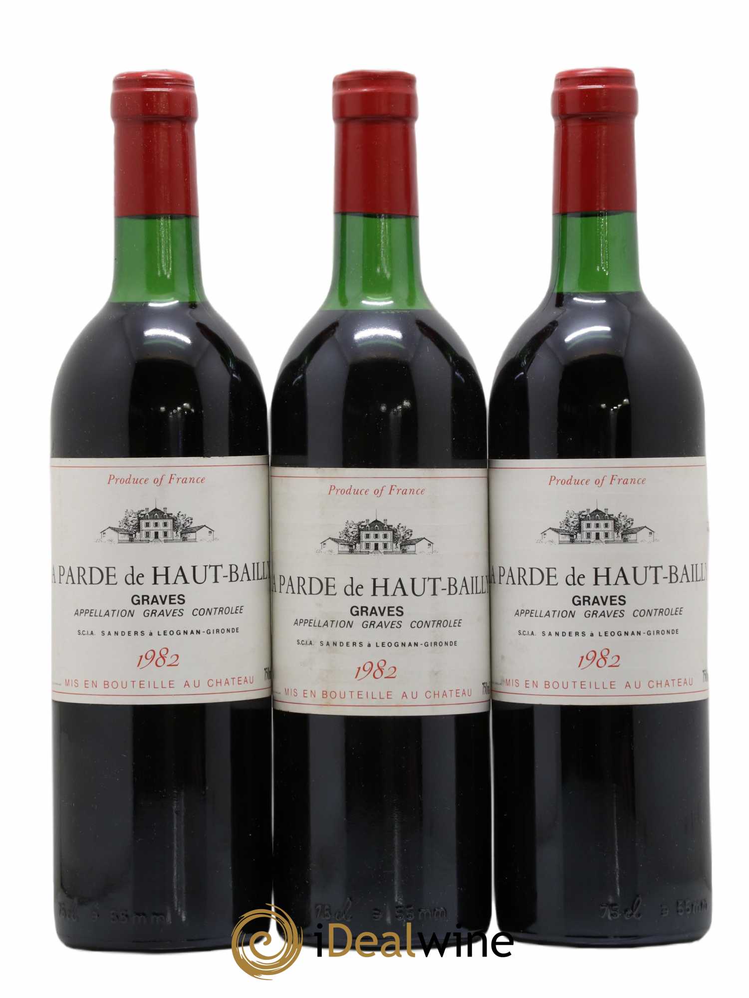 Haut Bailly II (Anciennement La Parde de Haut-Bailly) Second Vin 1982 - Lot de 3 bouteilles - 0