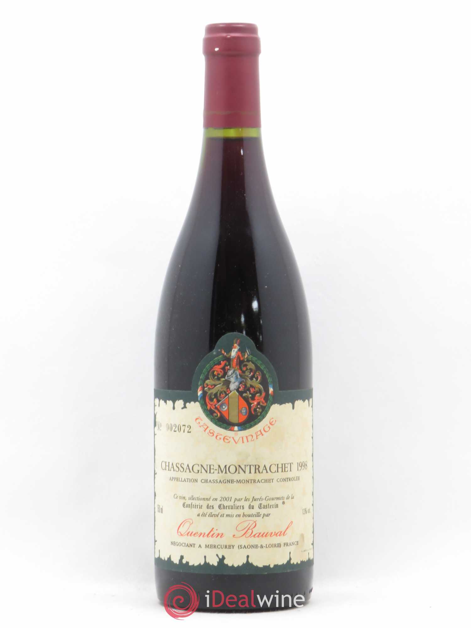 Chassagne-Montrachet Tastevinage Quentin Bauval 1998 - Lot de 1 bouteille - 0